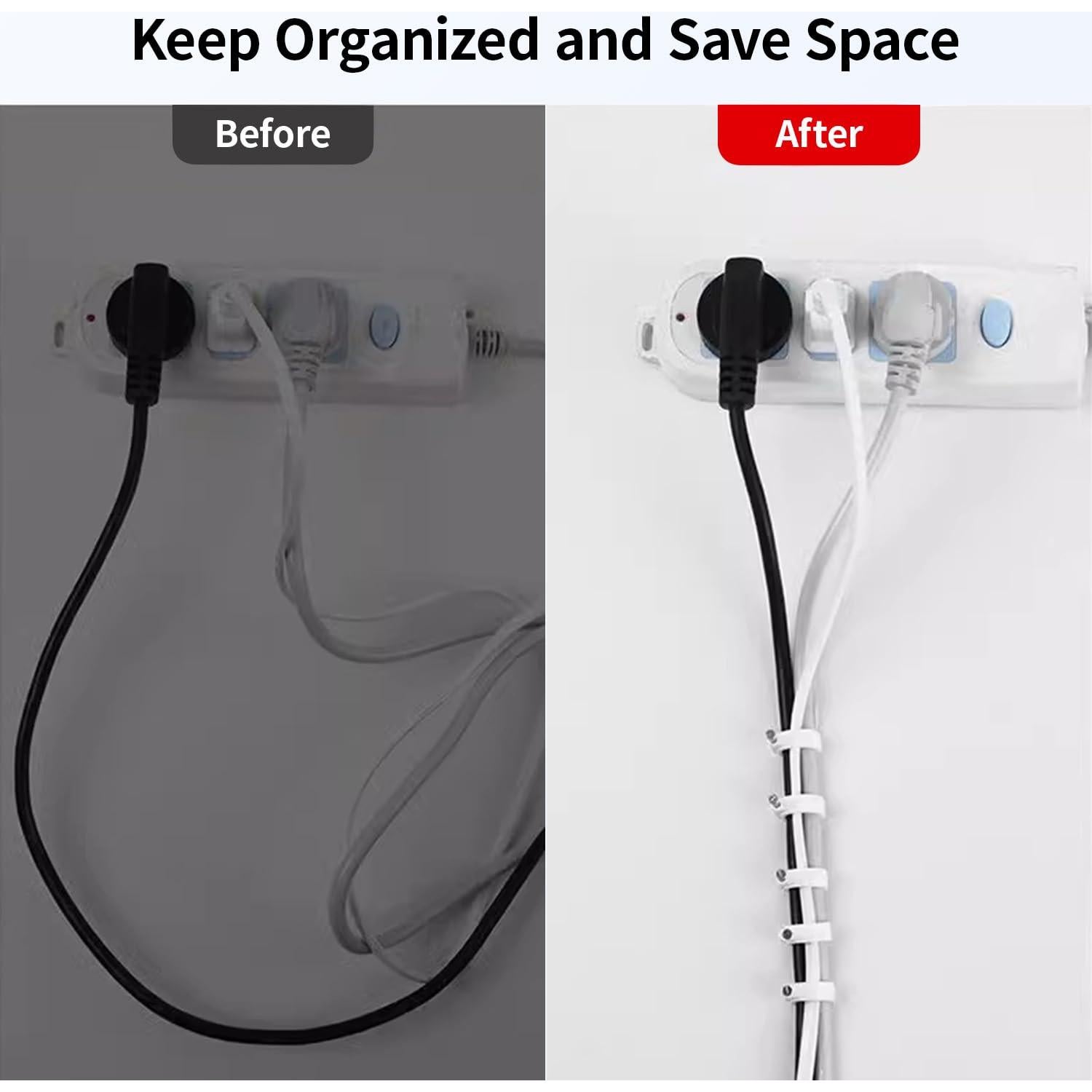 Clips de Cable Planos LeMotech 200pcs 10mm para Gestión de Cables