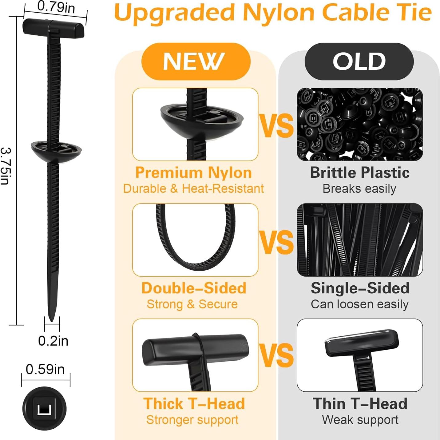 Clips de Hebilla de Brida de Nylon Universal Nistarce 100PCS