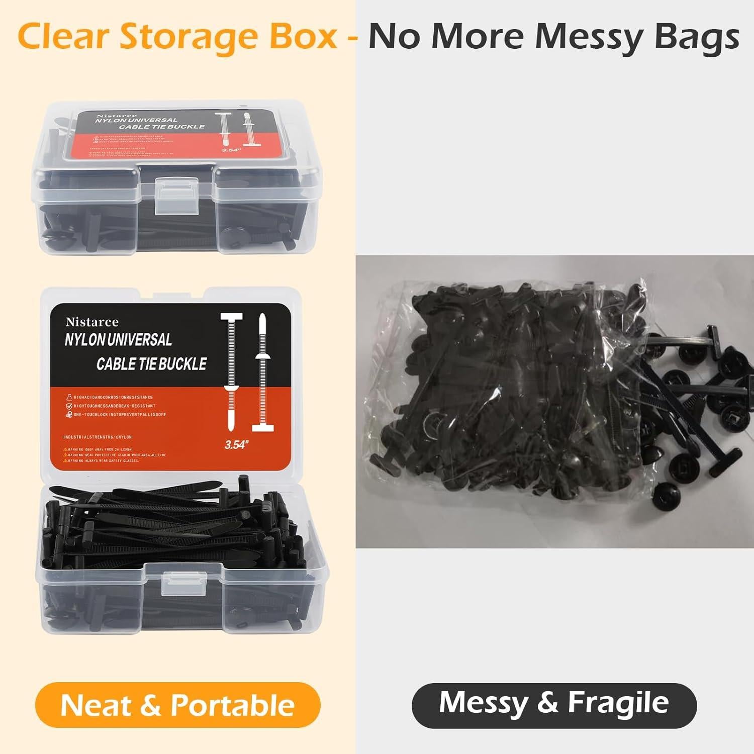 Clips de Hebilla de Brida de Nylon Universal Nistarce 100PCS