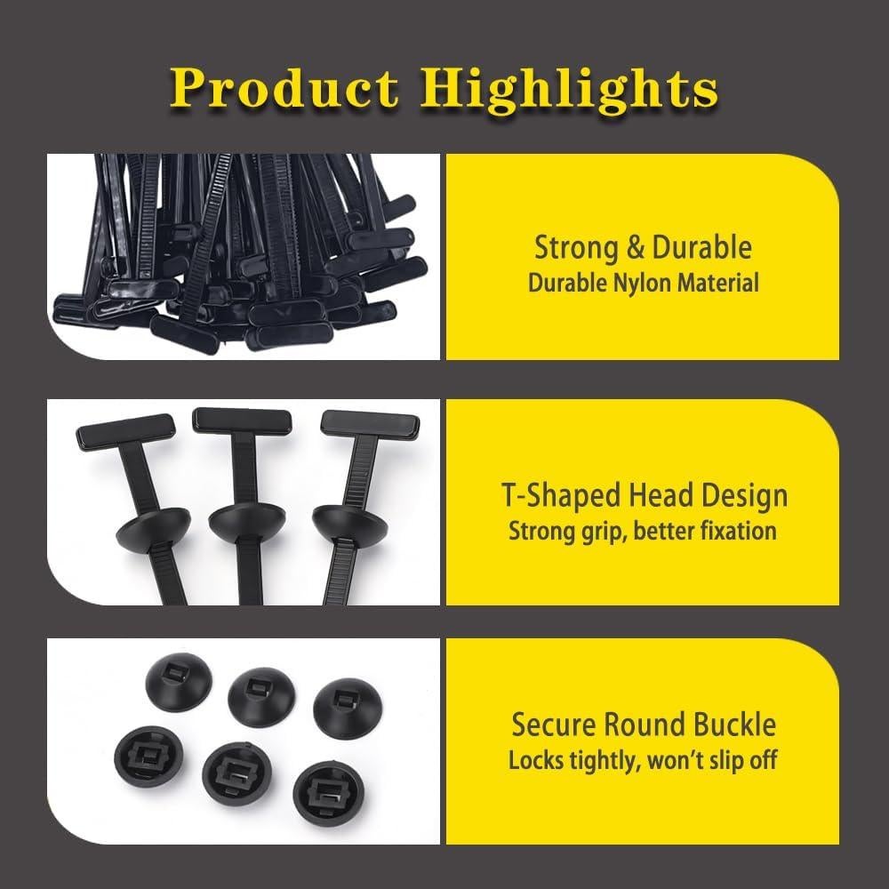 Paquete de 50 Clips de Hebilla de Nylon WoTravelPaL para Autos