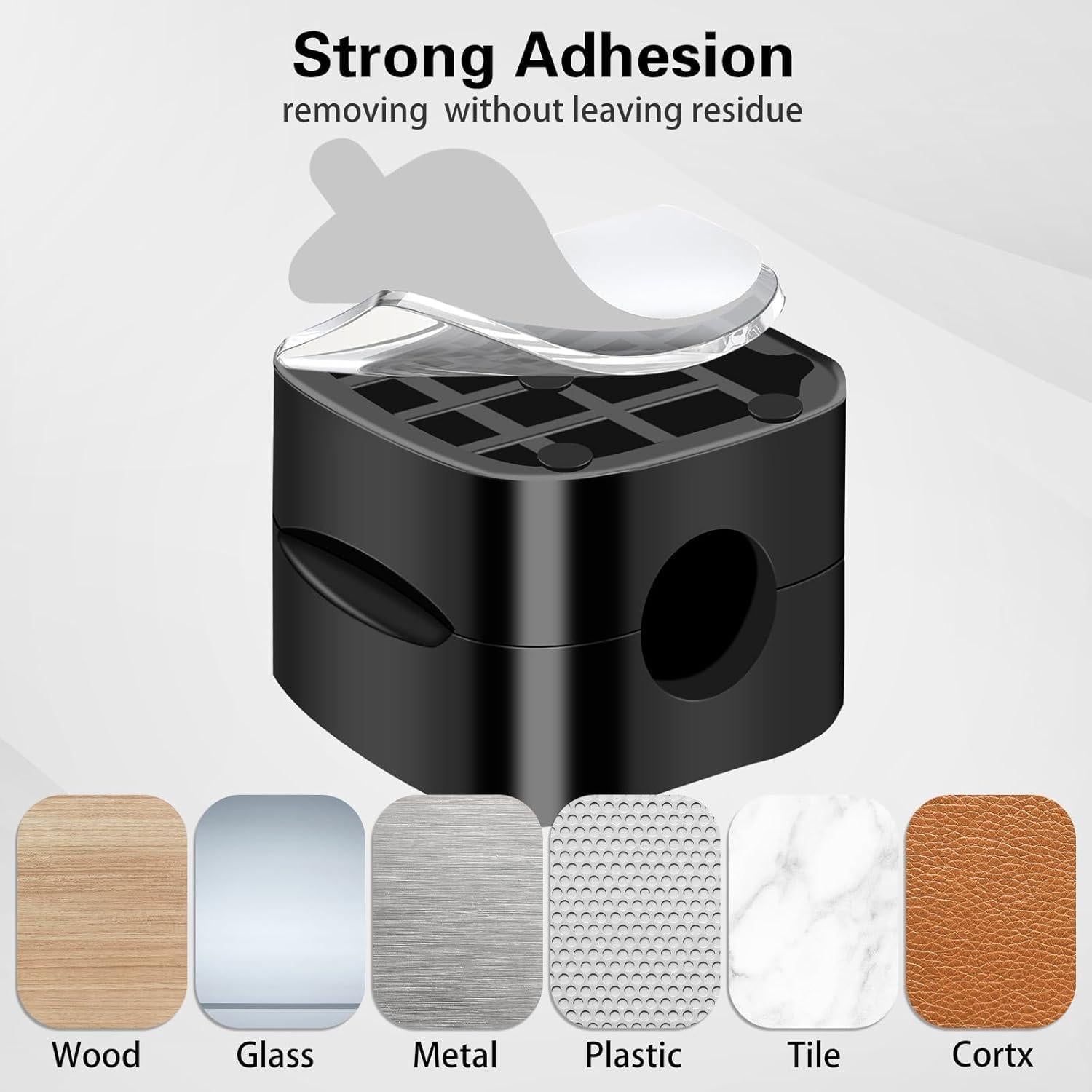 Paquete de 8 Clips Magnéticos Grizzly Supply para Cables Negro