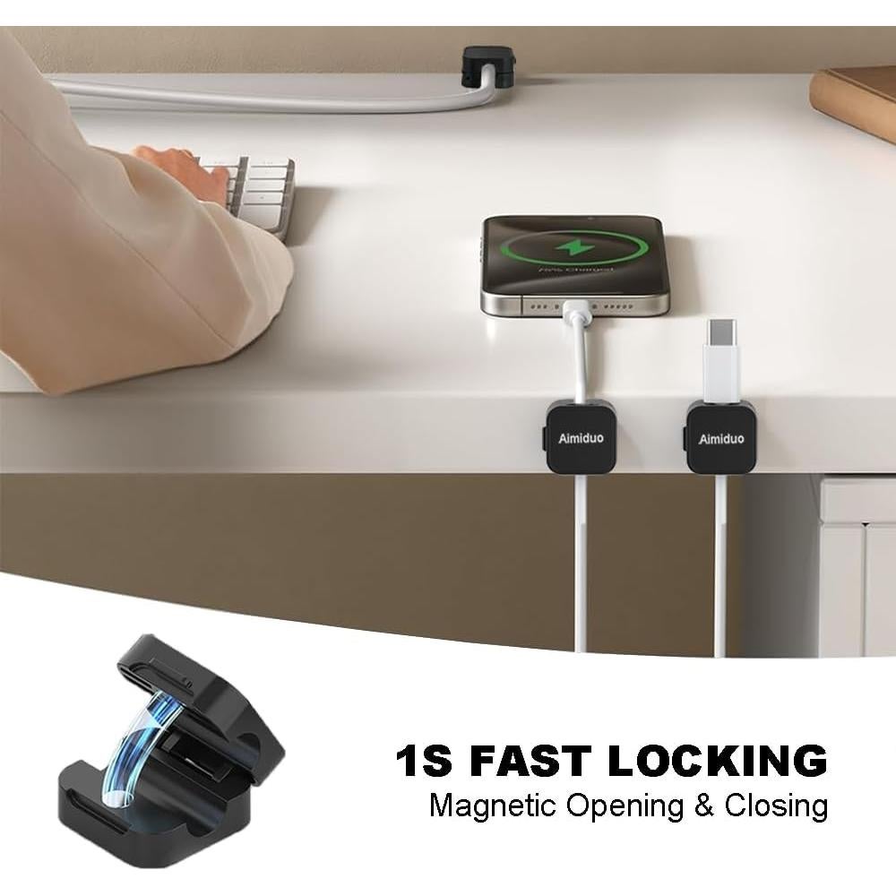 Organizador de Cables Magnético Aimiduo - Paquete de 10 Clips