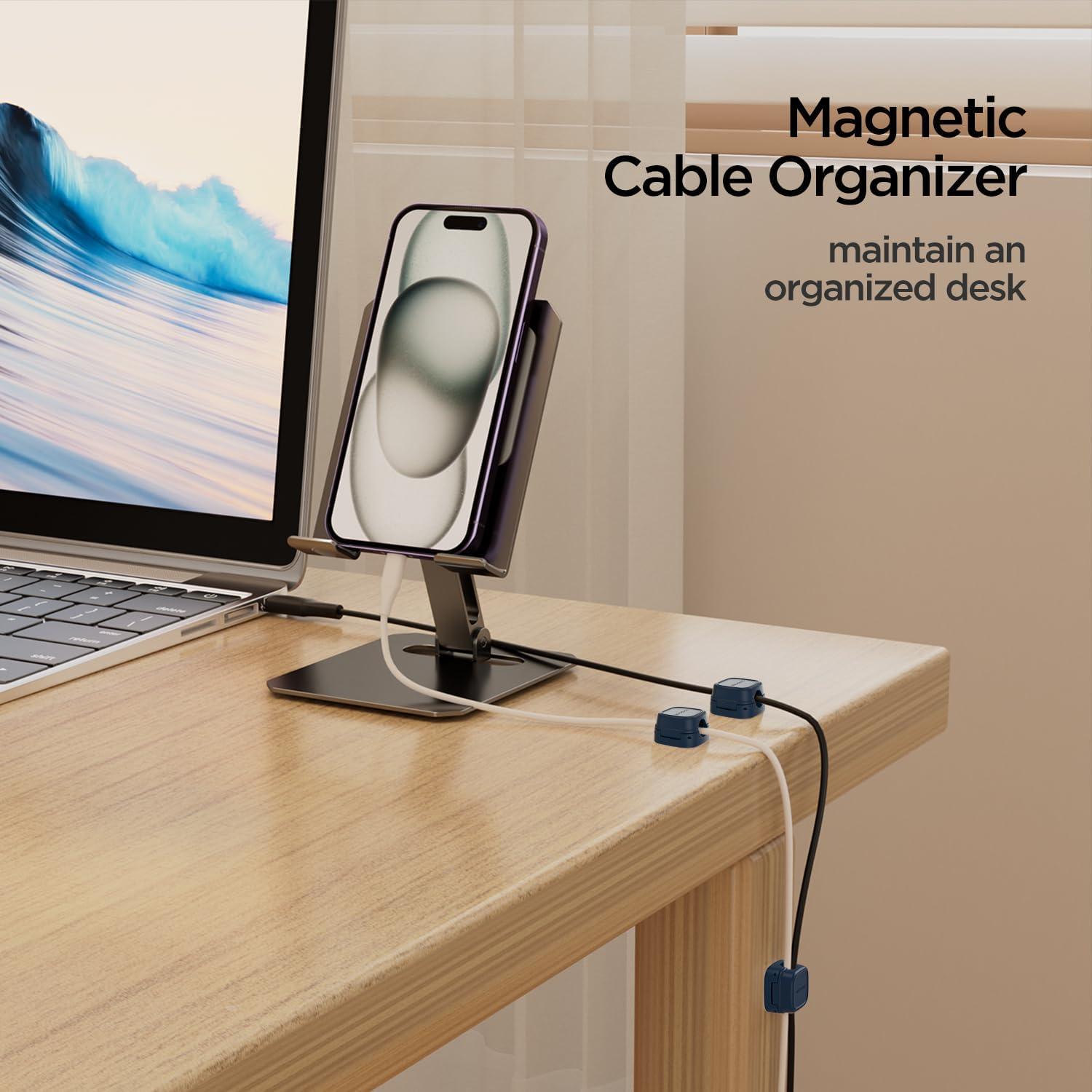 6 Clips Magnéticos Organizador de Cables CAPERCASE Azul