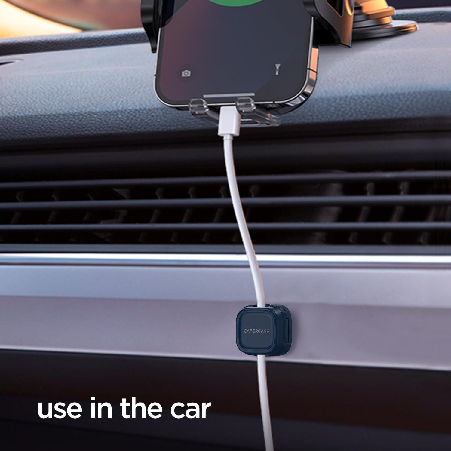 6 Clips Magnéticos Organizador de Cables CAPERCASE Azul