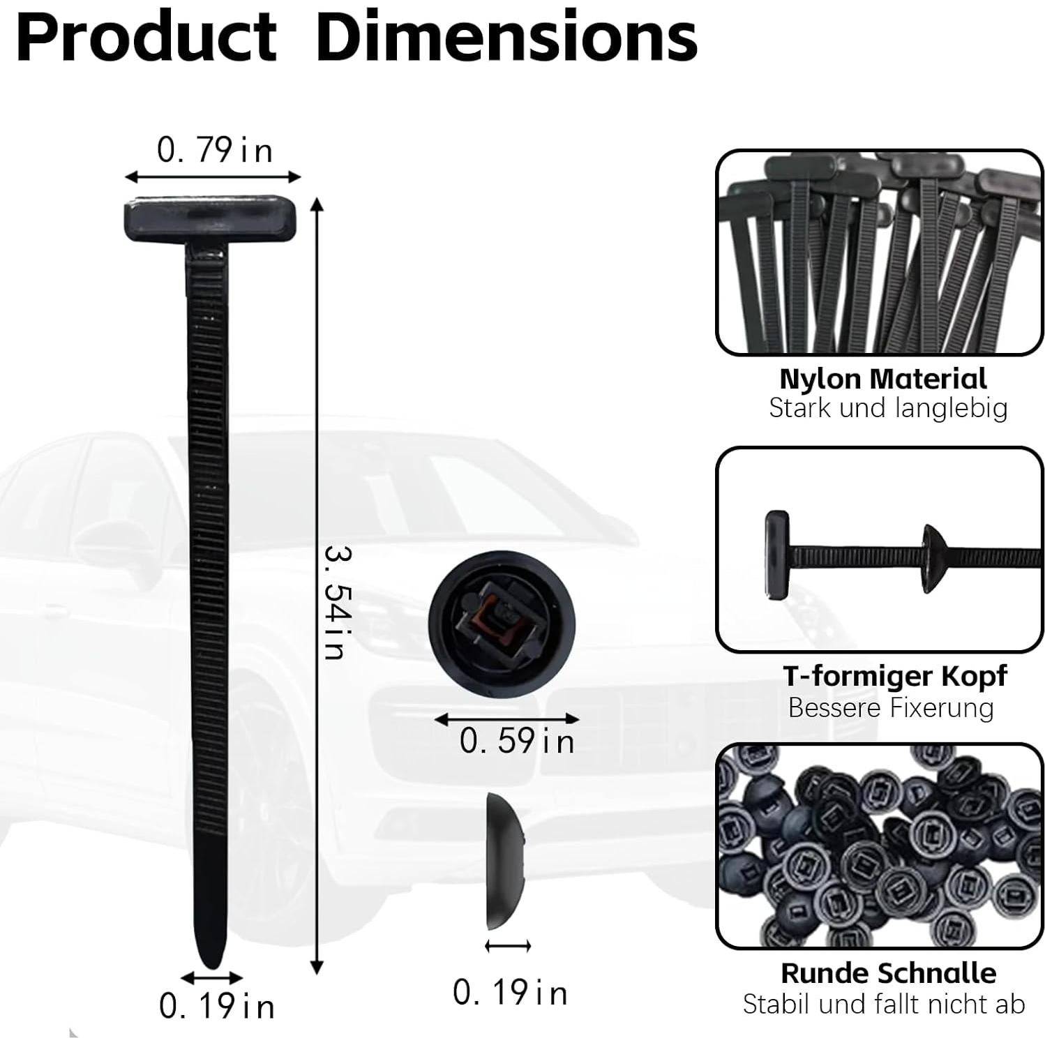 Bridas Universales de Nylon 100PCS Genérico 10.16cm Auto-Bloqueo