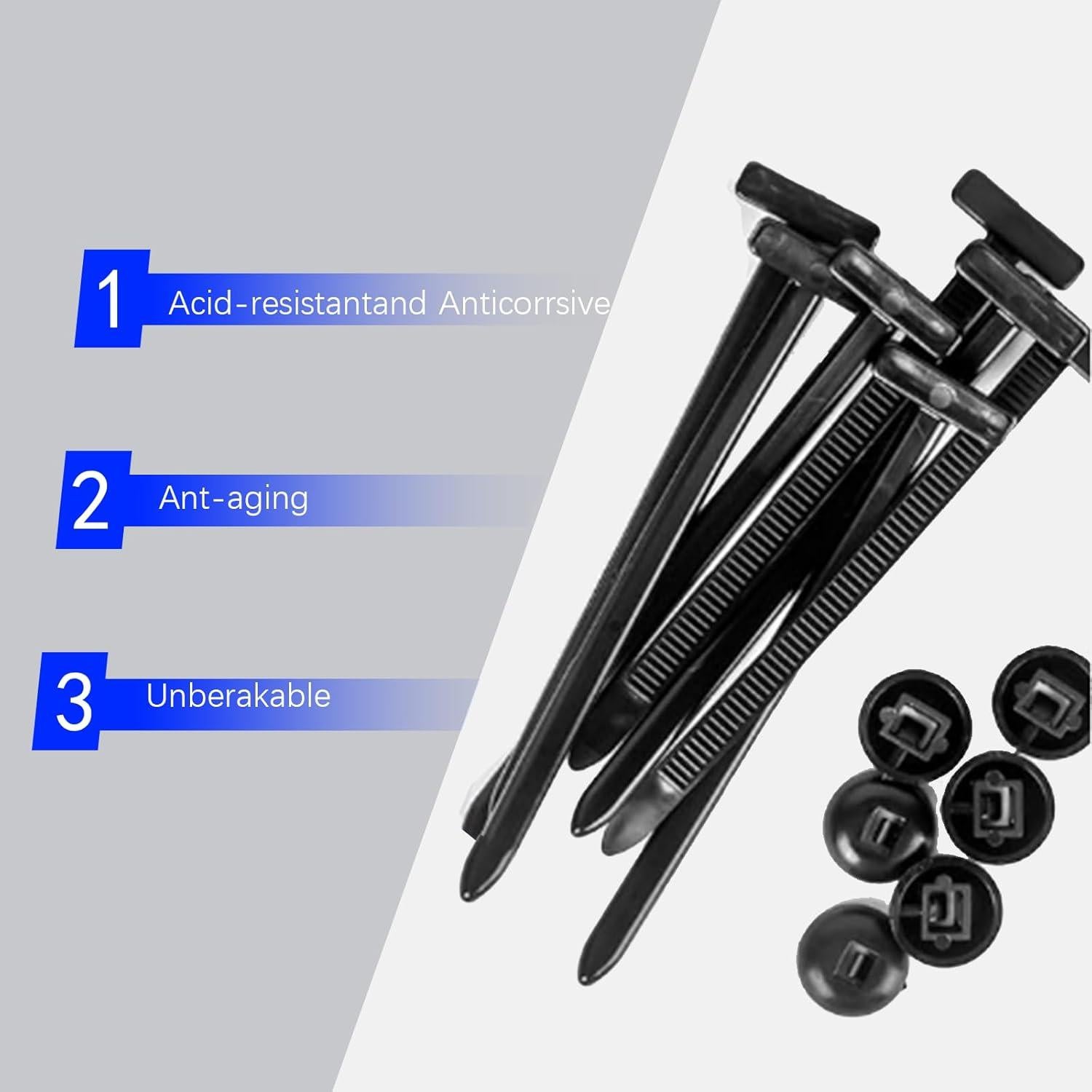 Bridas Universales de Nylon 100PCS Genérico 10.16cm Auto-Bloqueo