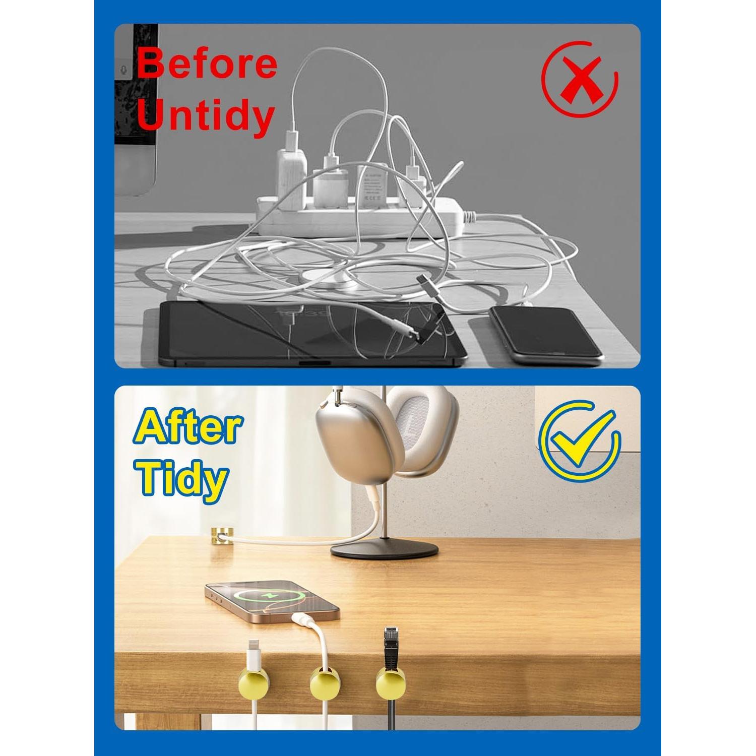 Paquete de 3 Clips de Gestión de Cables Kofuyni Adhesivos