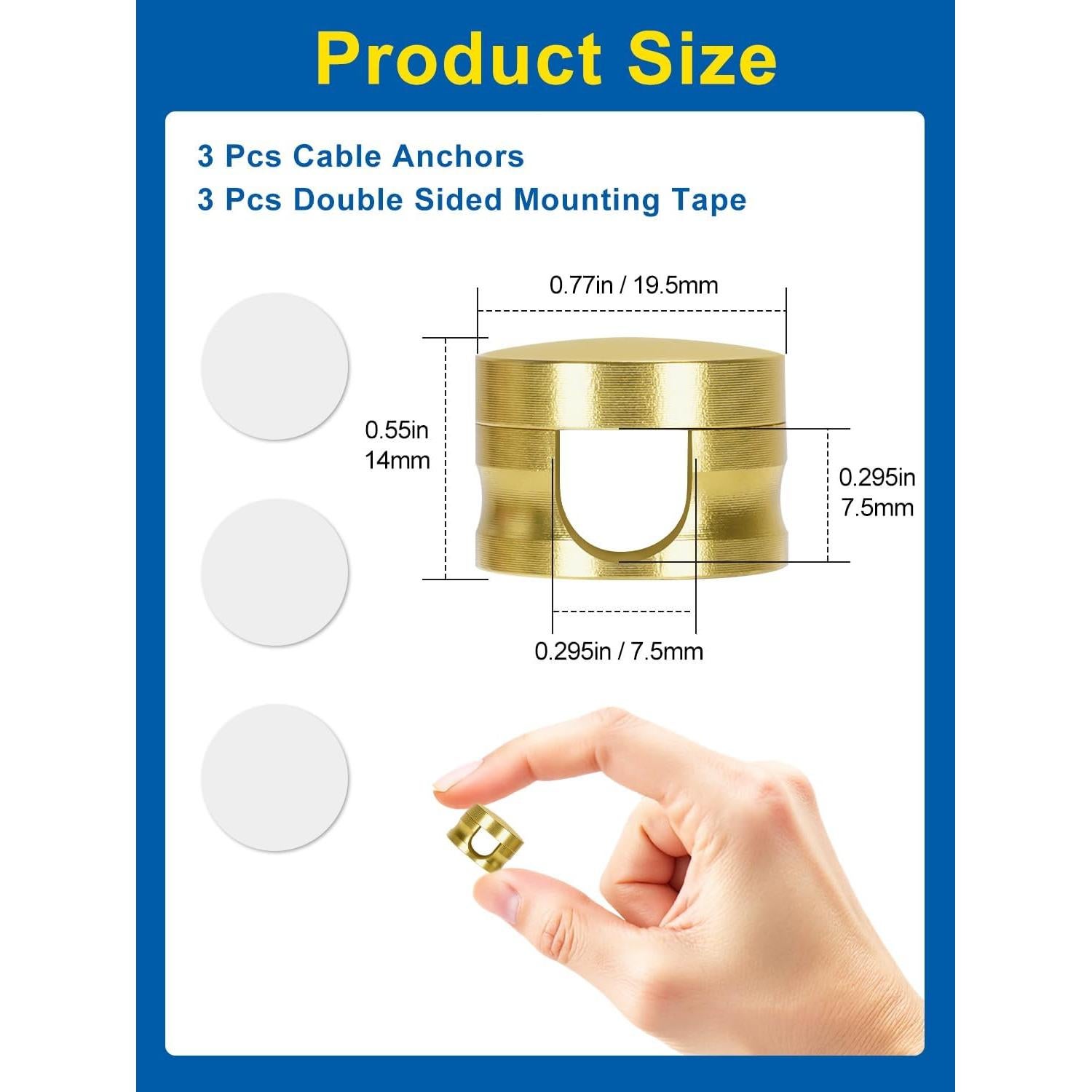 Paquete de 3 Clips de Gestión de Cables Kofuyni Adhesivos