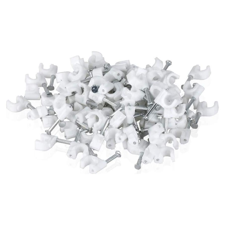 Clips de Cable TENINYU 200 Pcs 7mm para Gestión de Cables - Blanco