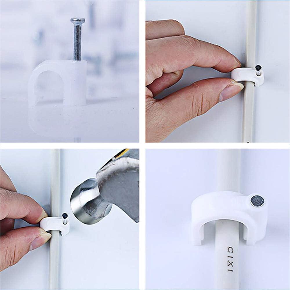 Clips de Cable TENINYU 200 Pcs 7mm para Gestión de Cables - Blanco