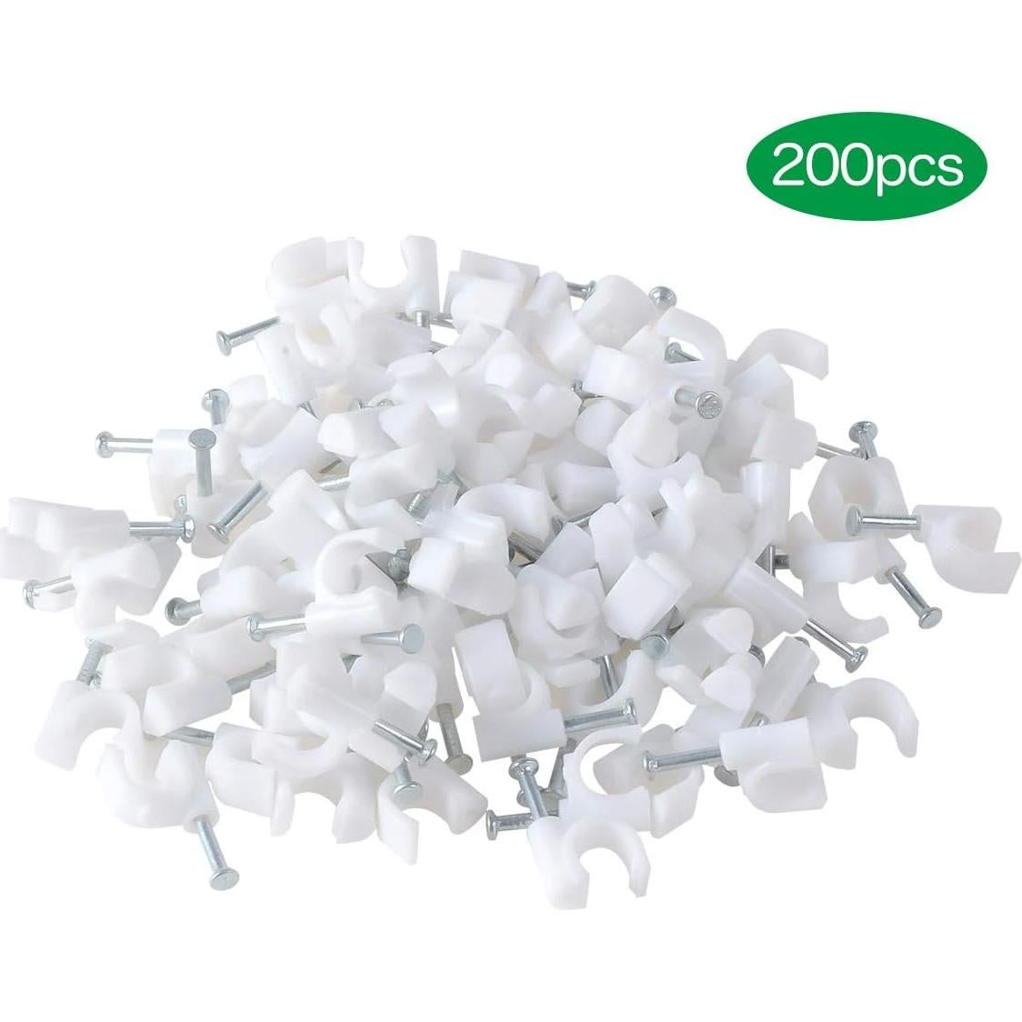 Clips de Cable TENINYU 200 Pcs 7mm para Gestión de Cables - Blanco
