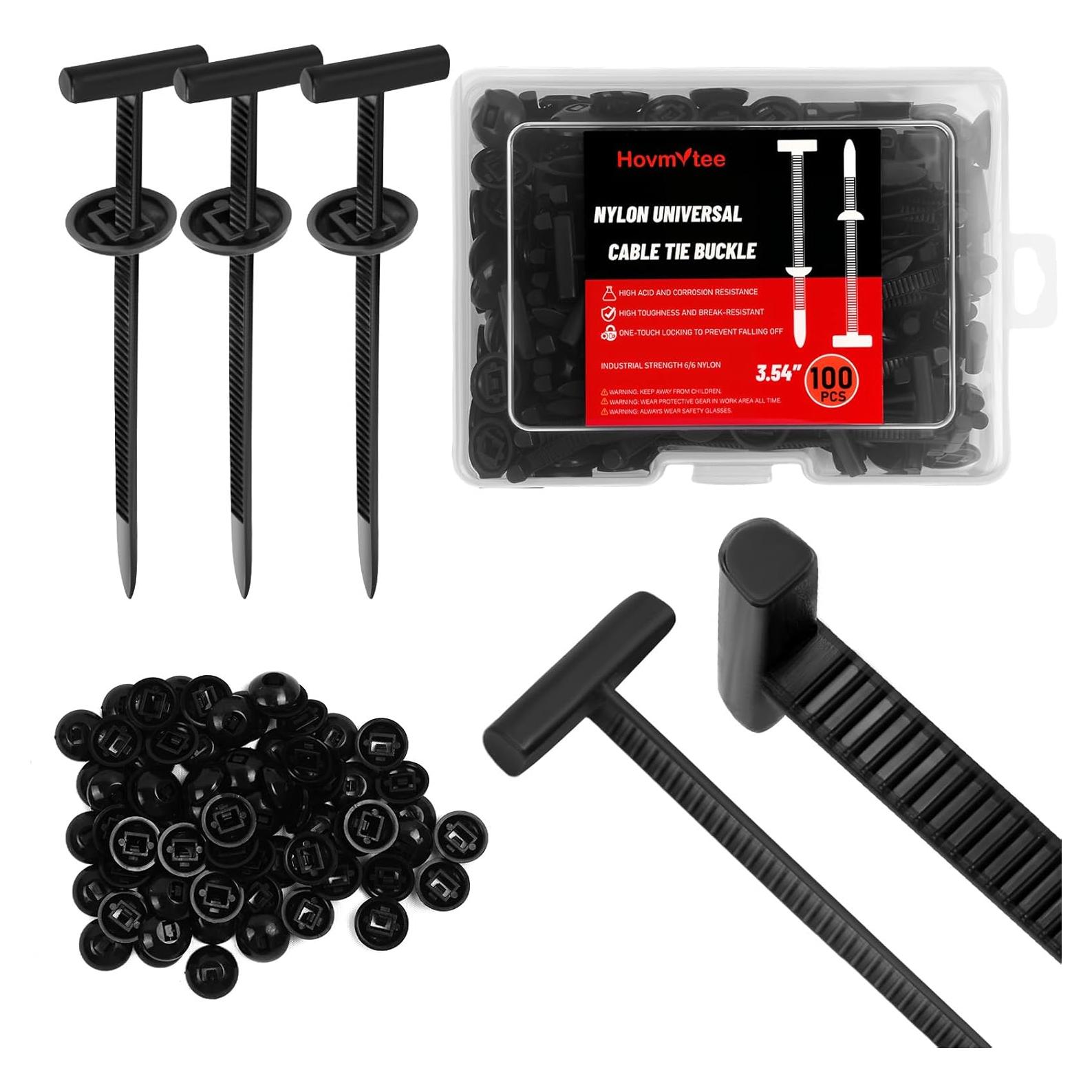 Clips de Nylon Multifuncionales Hovmvtee 100pcs - Hebilla T