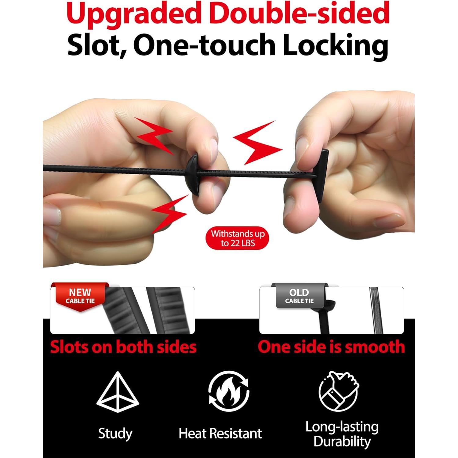 Clips de Nylon Multifuncionales Hovmvtee 100pcs - Hebilla T