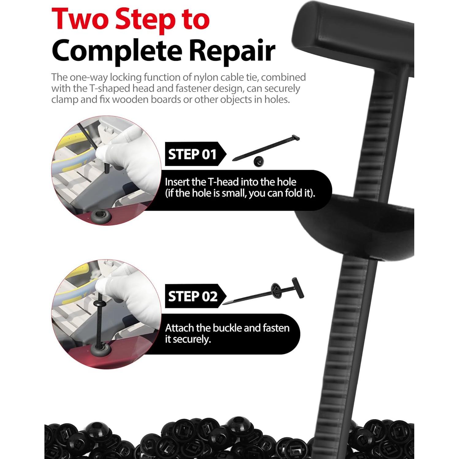 Clips de Nylon Multifuncionales Hovmvtee 100pcs - Hebilla T