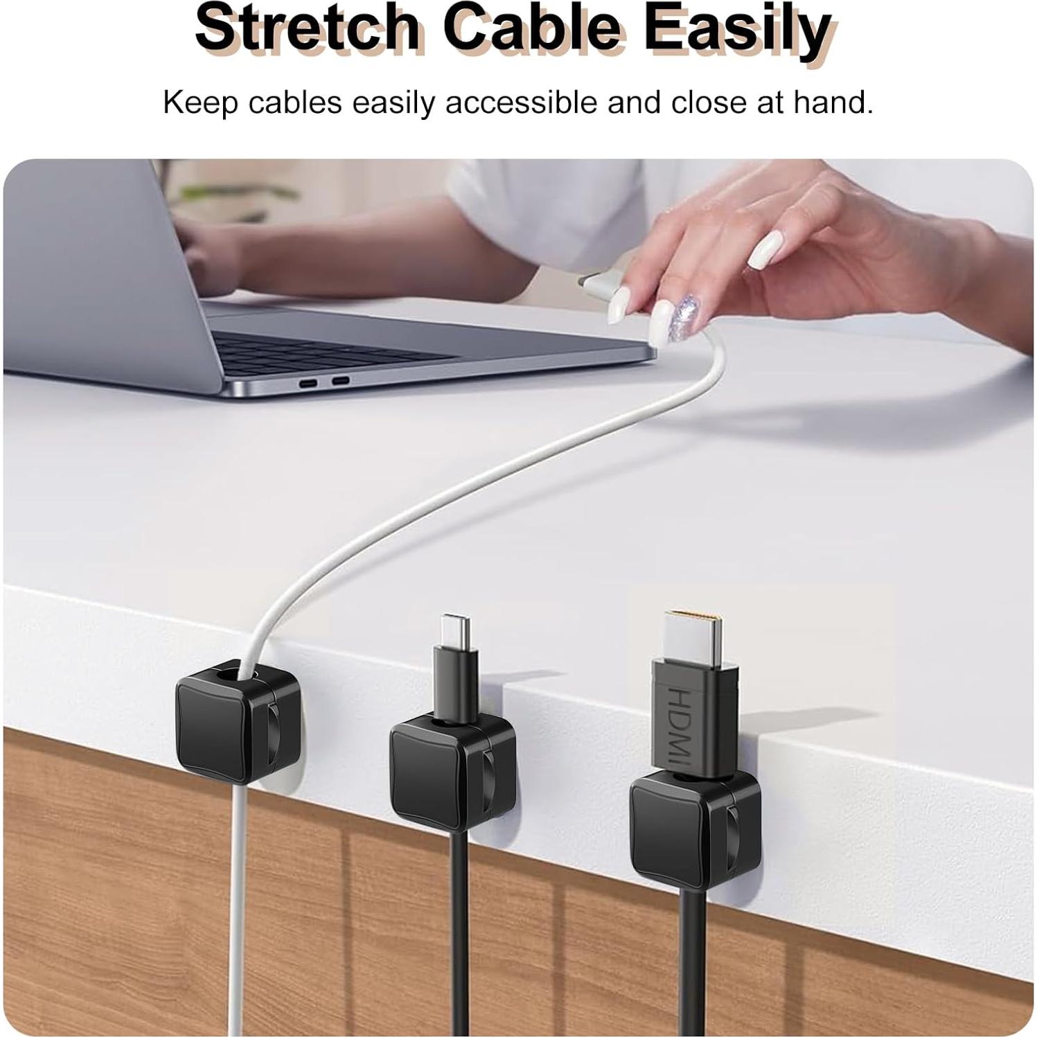 Organizador de Cables Magnético TiMOVO, Paquete de 8, Negro