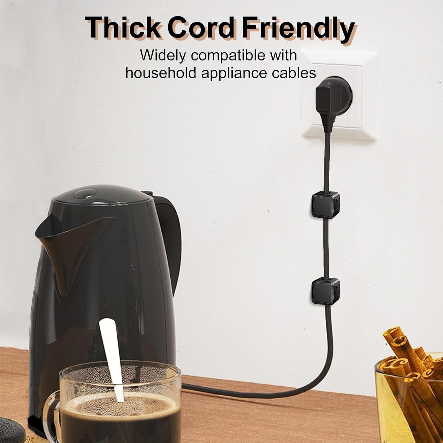 Organizador de Cables Magnético TiMOVO, Paquete de 8, Negro