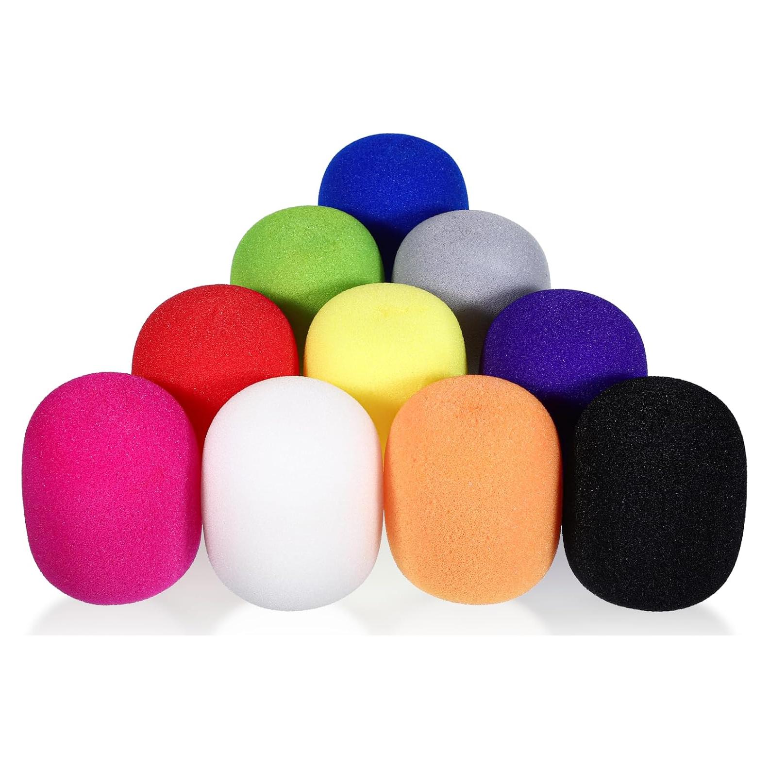 10 Fundas de Espuma para Micrófono Multicolor - Paraviento