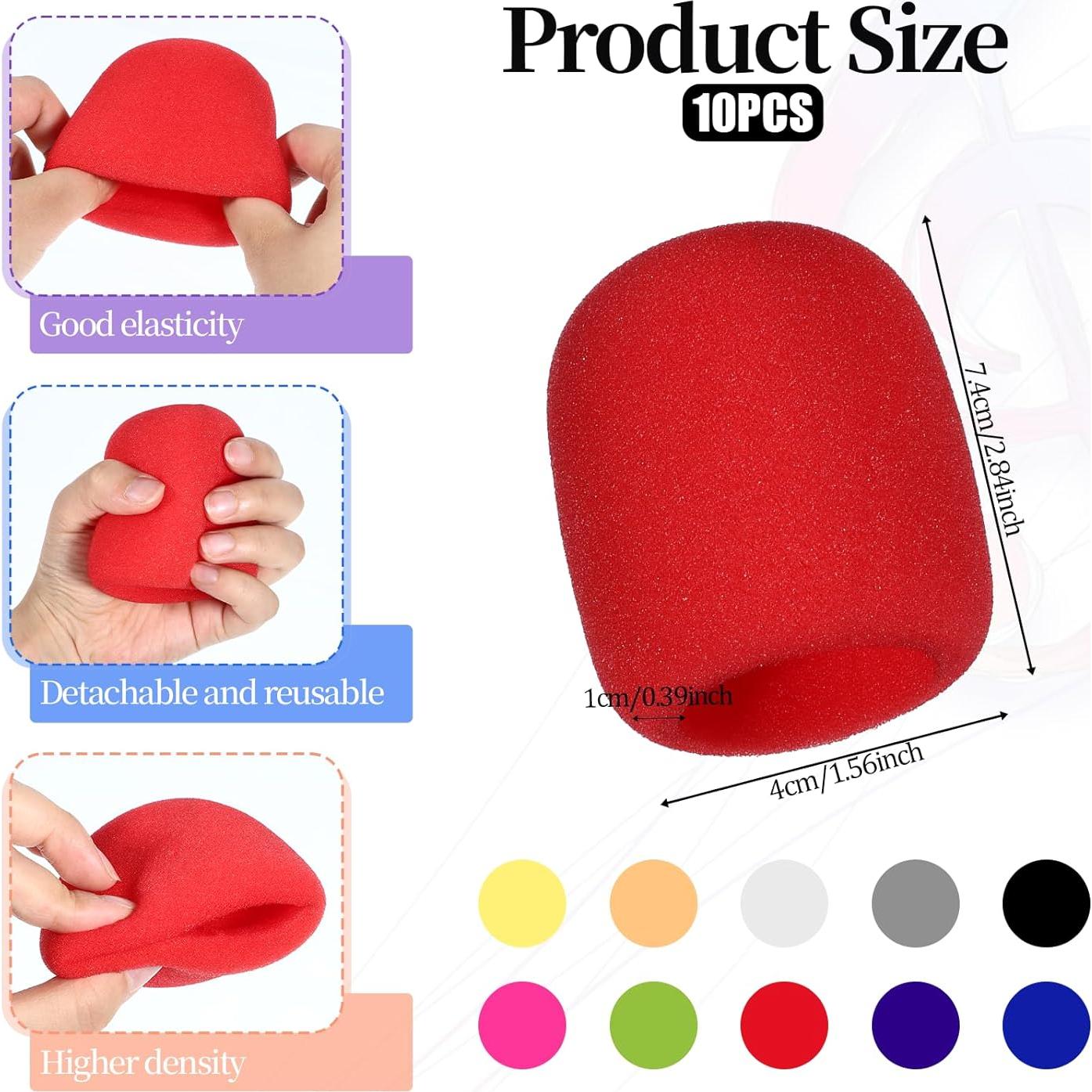 10 Fundas de Espuma para Micrófono Multicolor - Paraviento