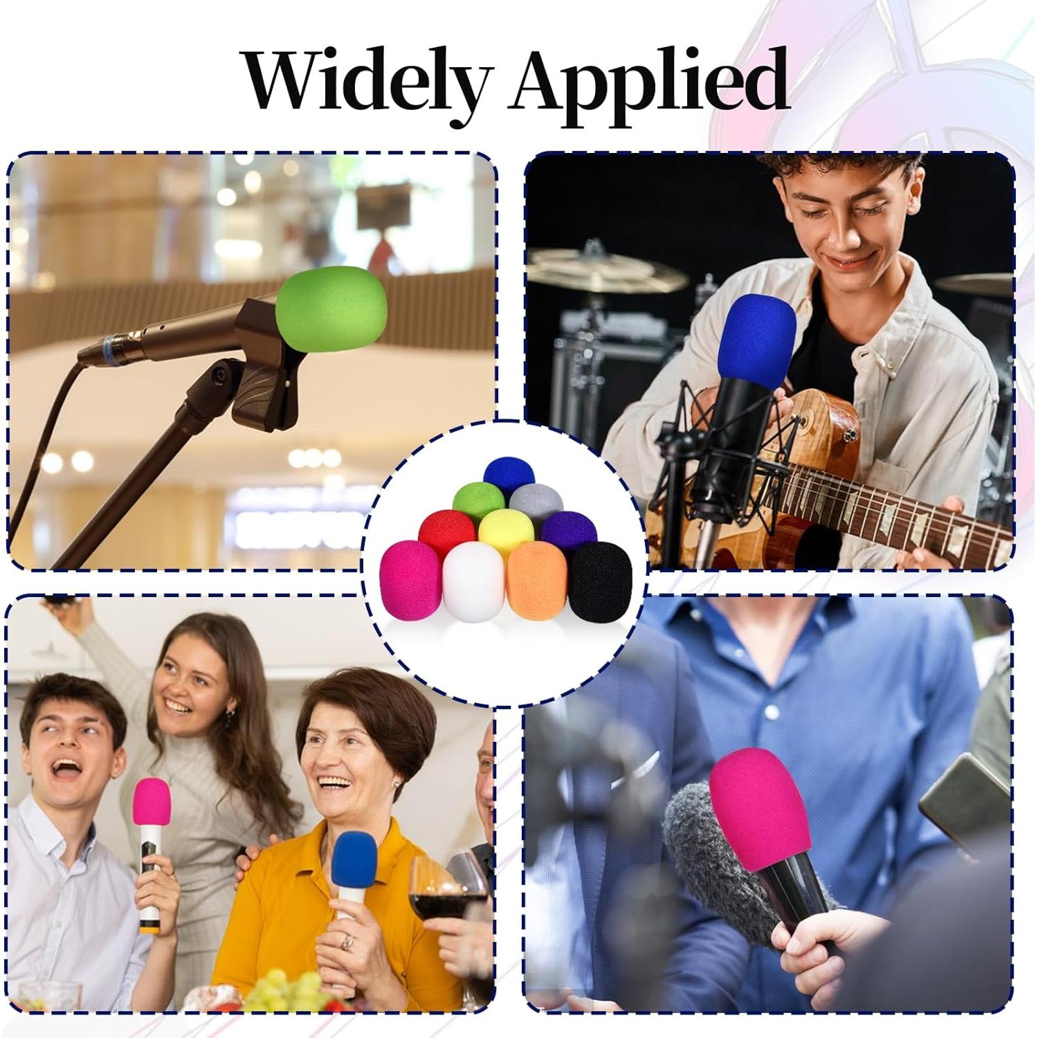 10 Fundas de Espuma para Micrófono Multicolor - Paraviento