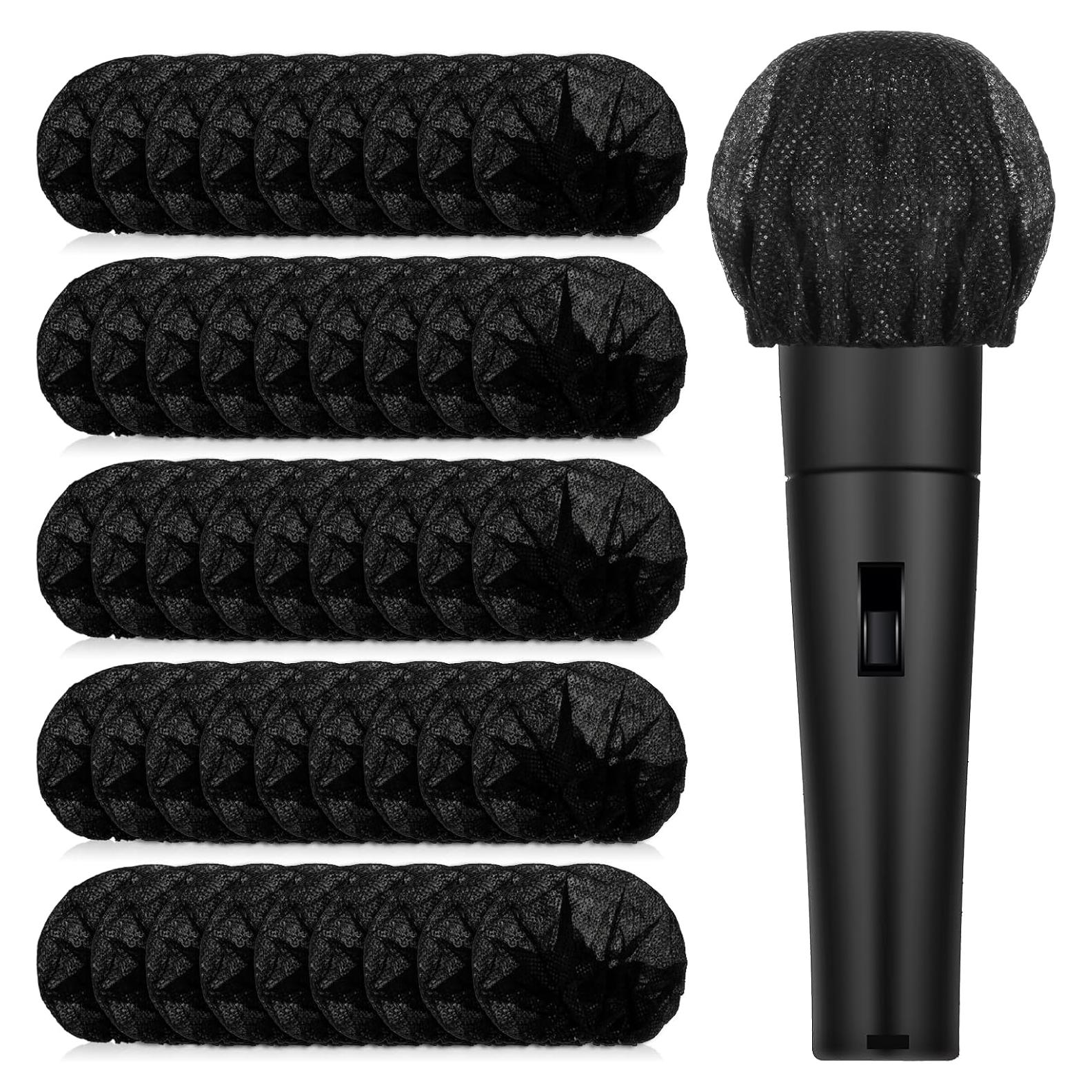 400 Fundas Desechables para Micrófonos de Tela No Tejida - Negro
