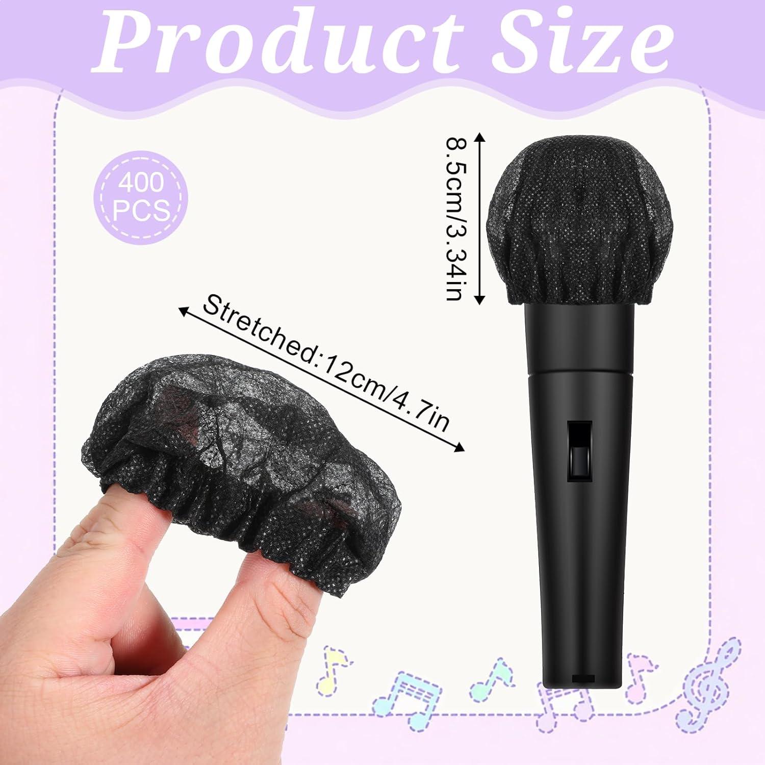 400 Fundas Desechables para Micrófonos de Tela No Tejida - Negro