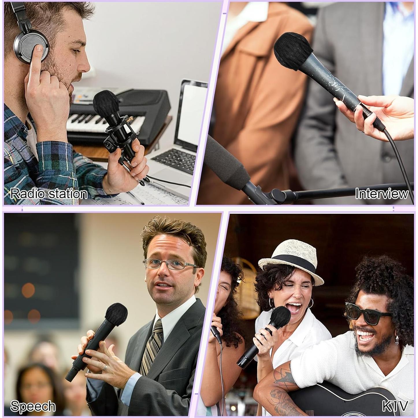 400 Fundas Desechables para Micrófonos de Tela No Tejida - Negro