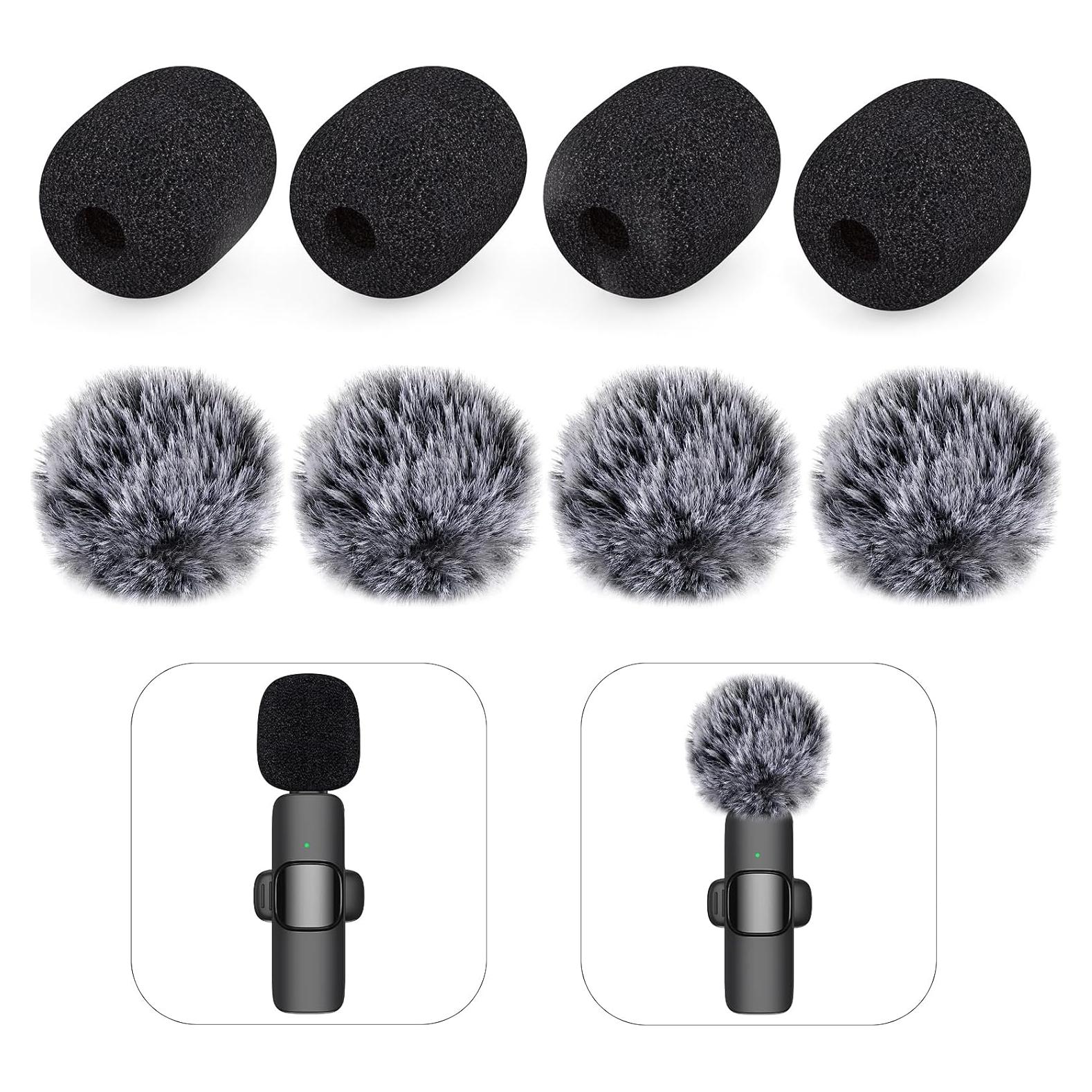 Juego de Paravientos Inalámbricos HEHOTTC para Micrófono Lavalier - 8 Pcs