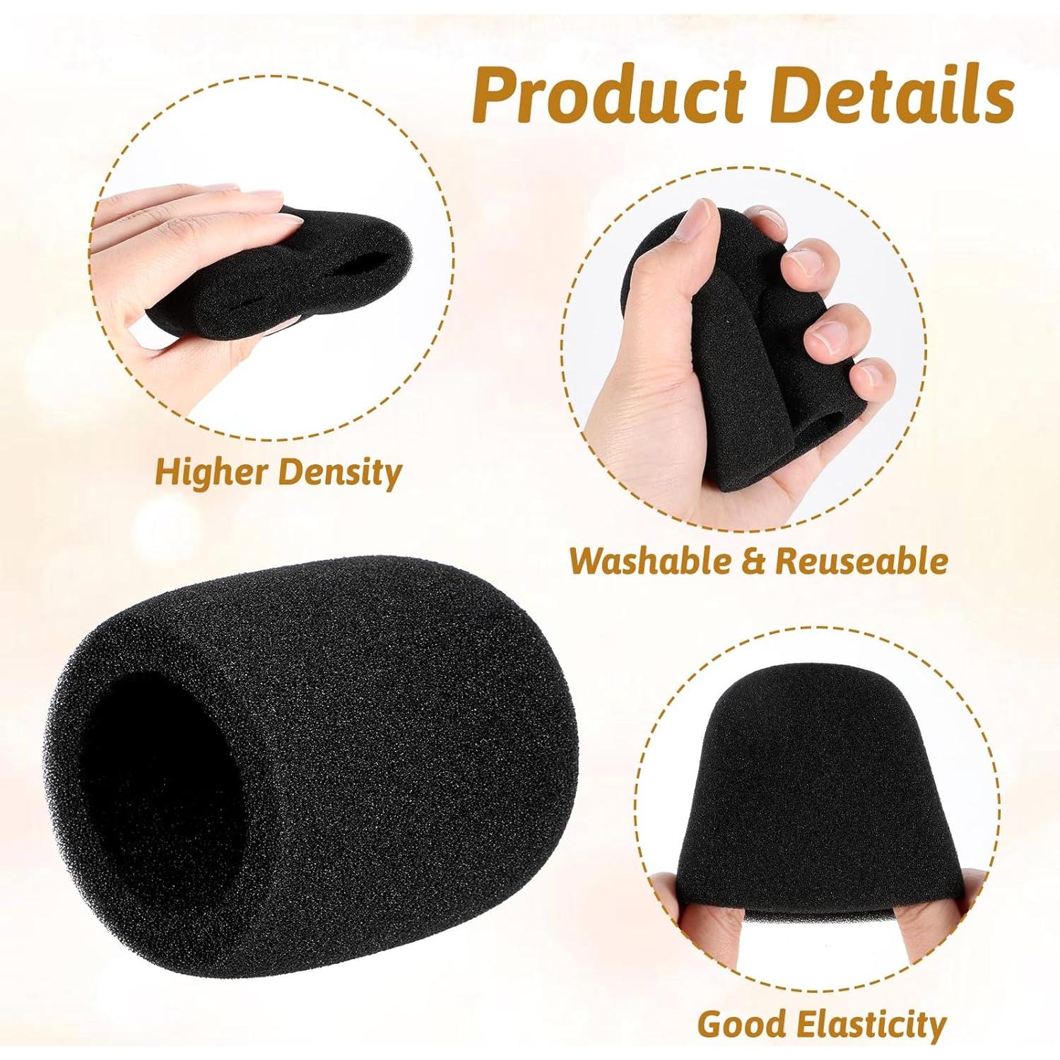 6 Fundas de Espuma para Micrófono Negro Antipop 7.62x6.78cm