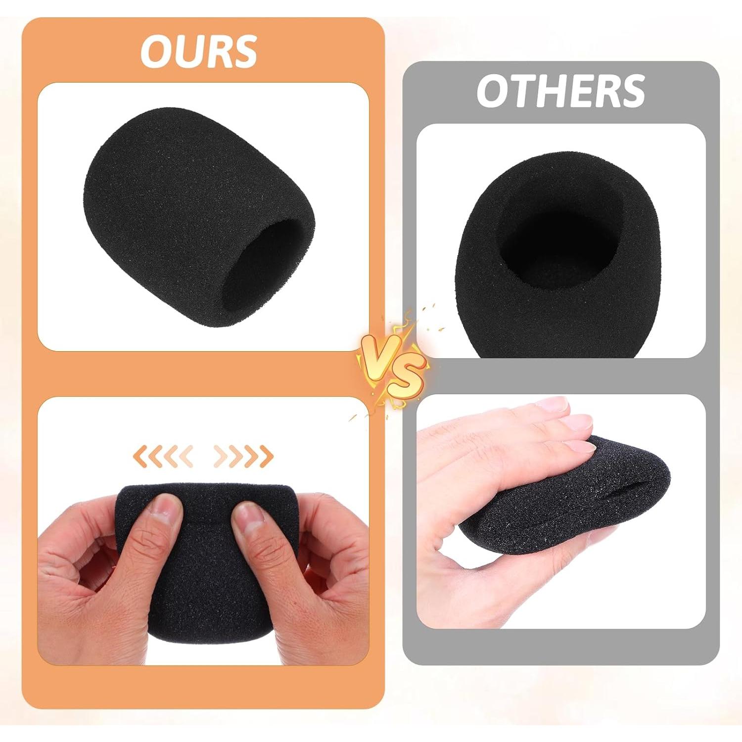 6 Fundas de Espuma para Micrófono Negro Antipop 7.62x6.78cm