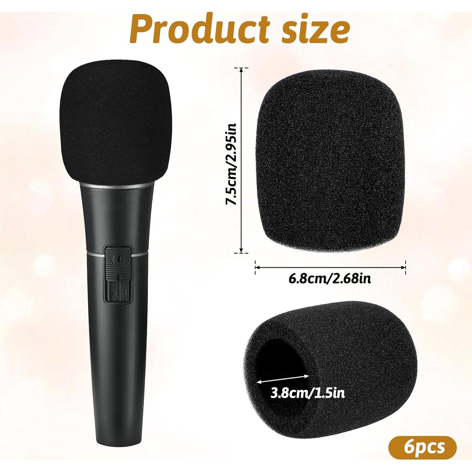 6 Fundas de Espuma para Micrófono Negro Antipop 7.62x6.78cm