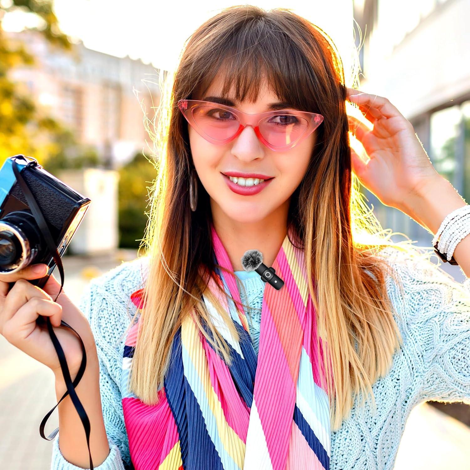 Juego de 8 Cubiertas de Micrófono Paraviento Lavalier - Espuma y Peludo