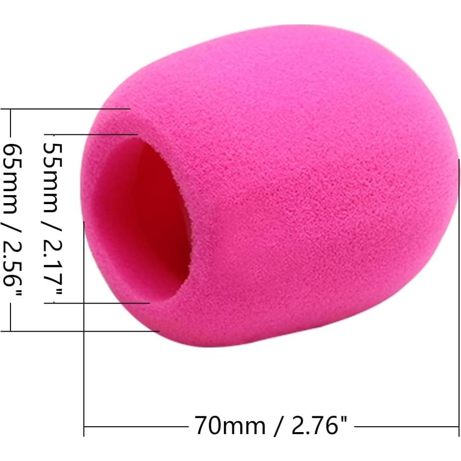 Funda de micrófono Fielect de espuma rosa 62x70mm