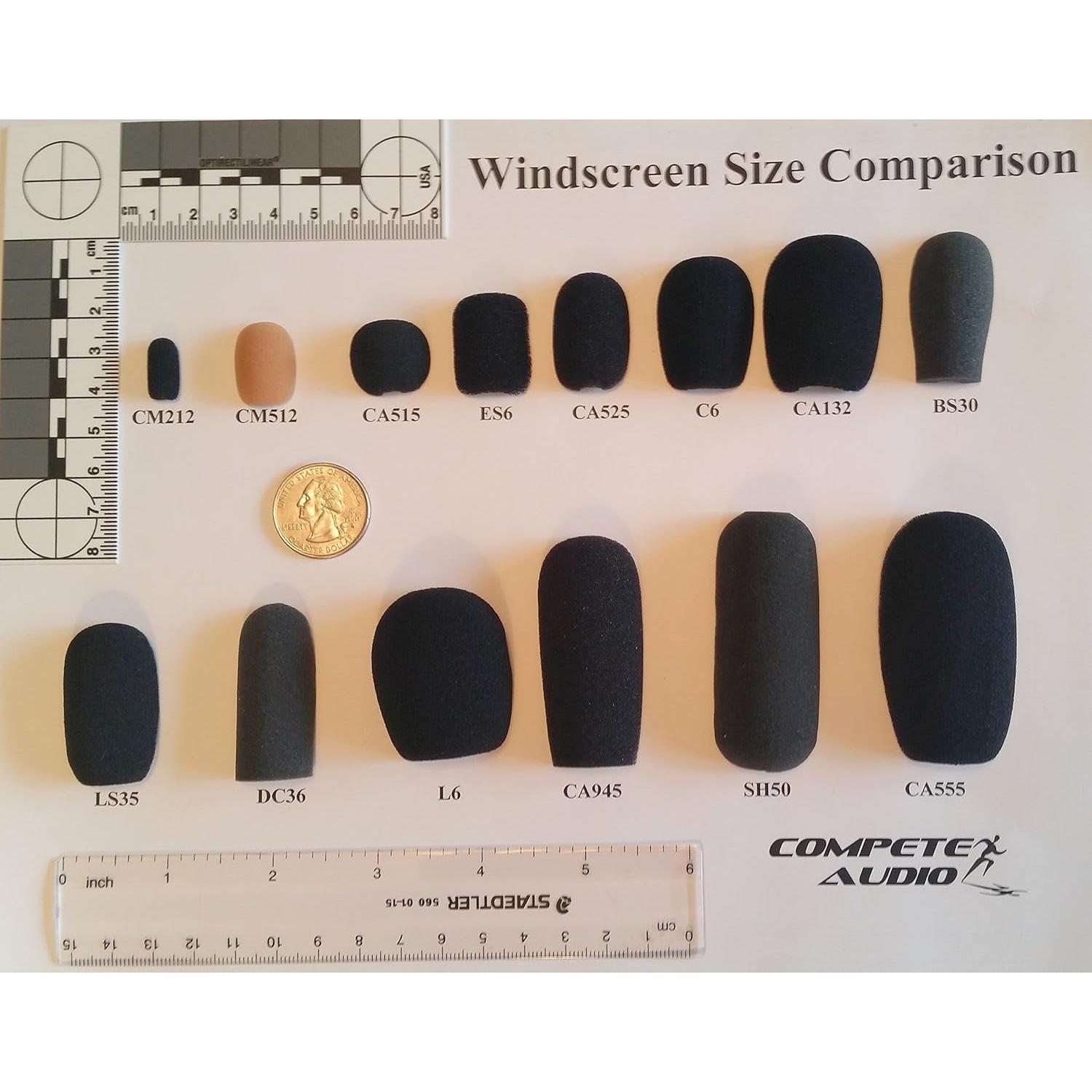 Filtros de Viento para Micrófonos Lavalier - Paquete de 6 Negro