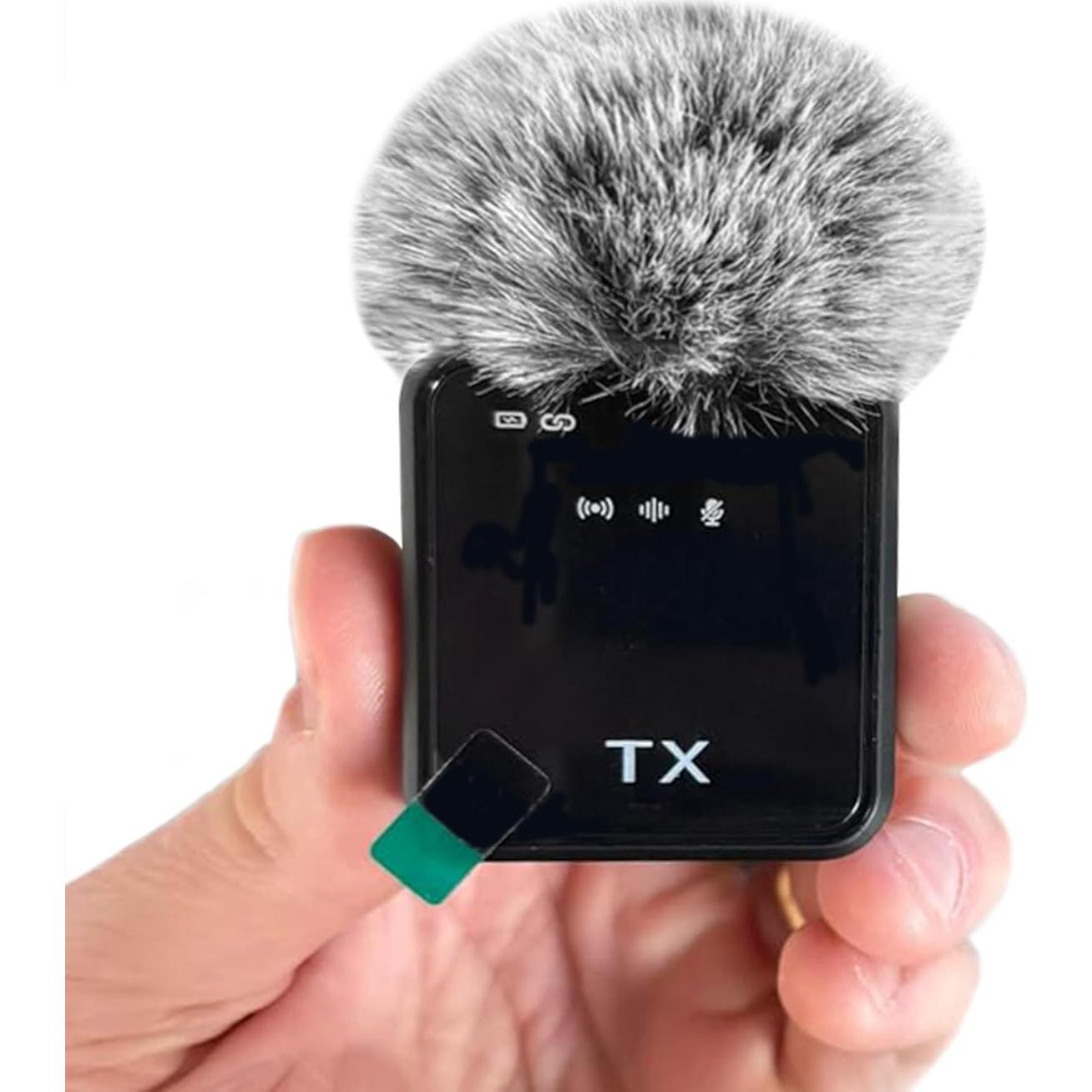 Paraviento Micrófono Lavalier Inalámbrico PQRQP 2-Pack