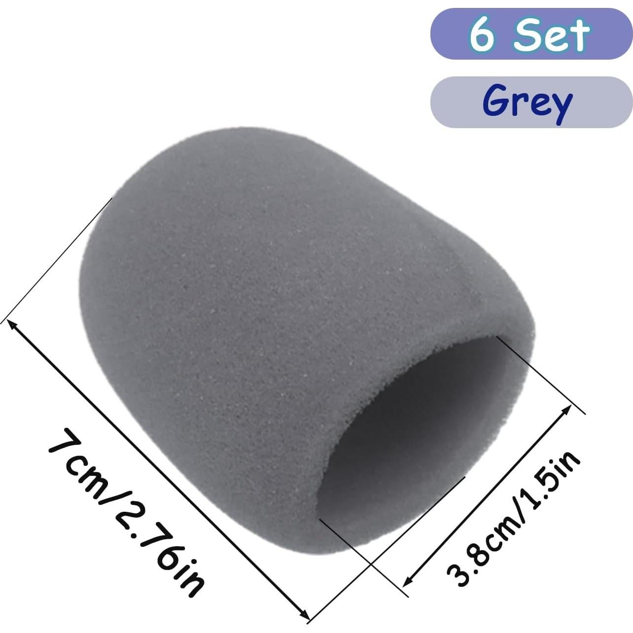 Funda de Espuma para Micrófono Soundspire 6-Pack 76x60mm Gris