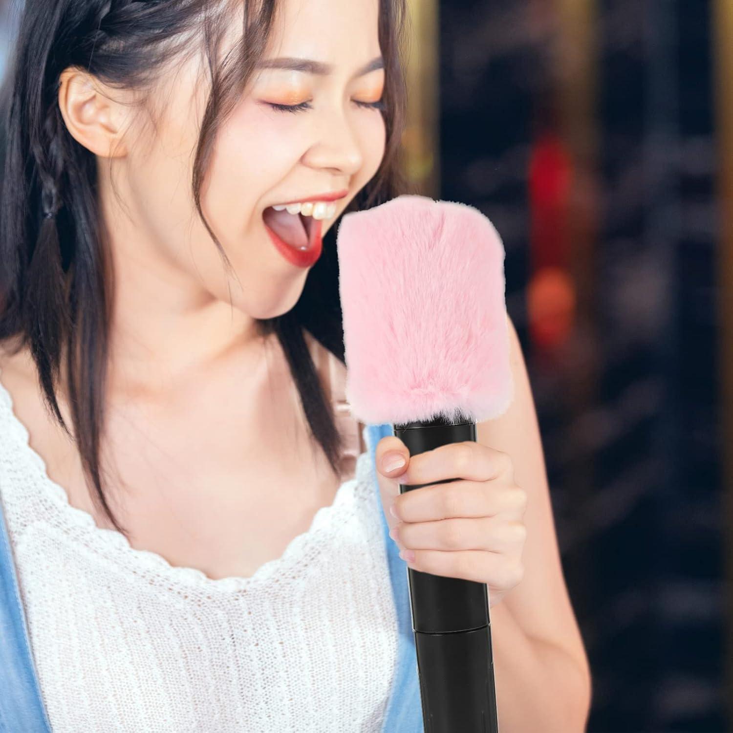 Funda Peluda para Micrófono Vaguelly Rosa - Parabrisas Antiviento