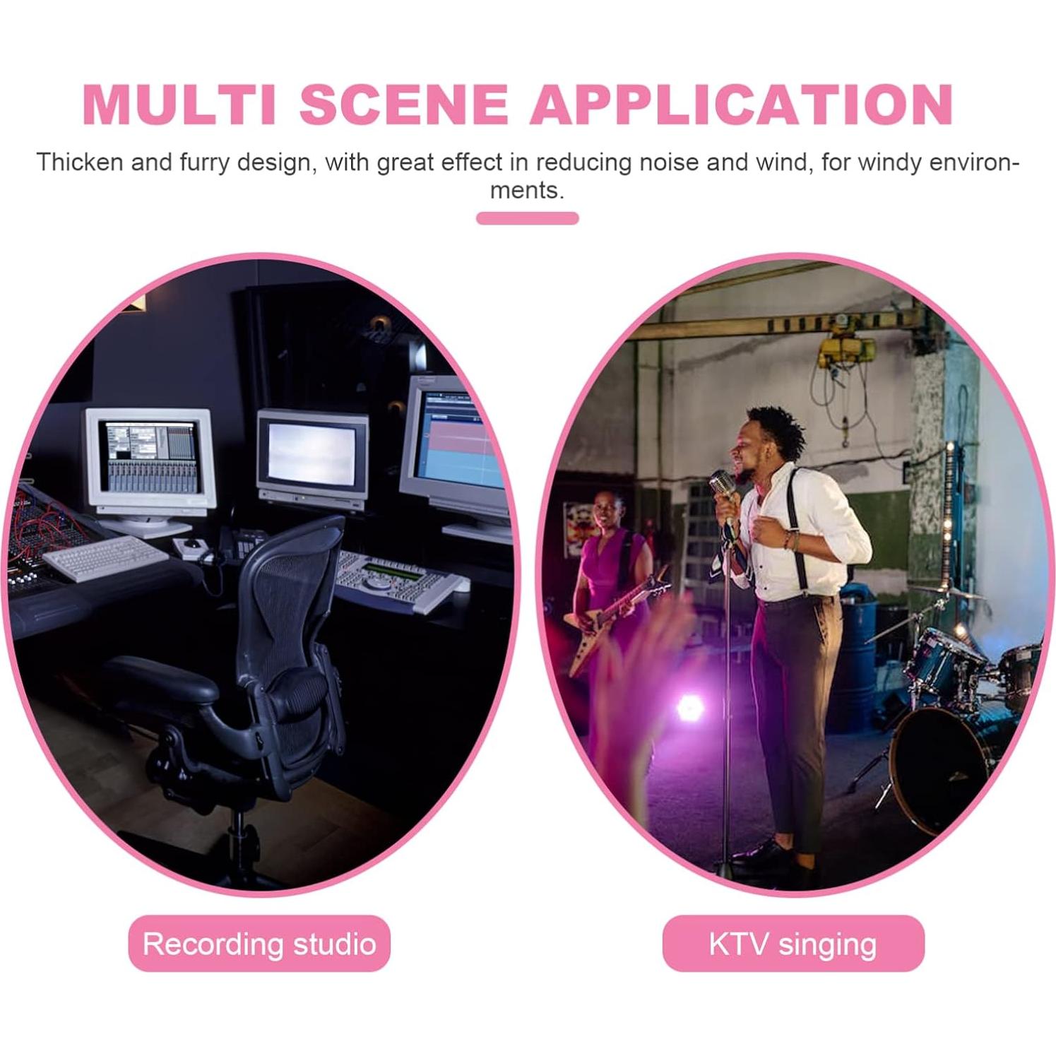 Funda Peluda para Micrófono Vaguelly Rosa - Parabrisas Antiviento