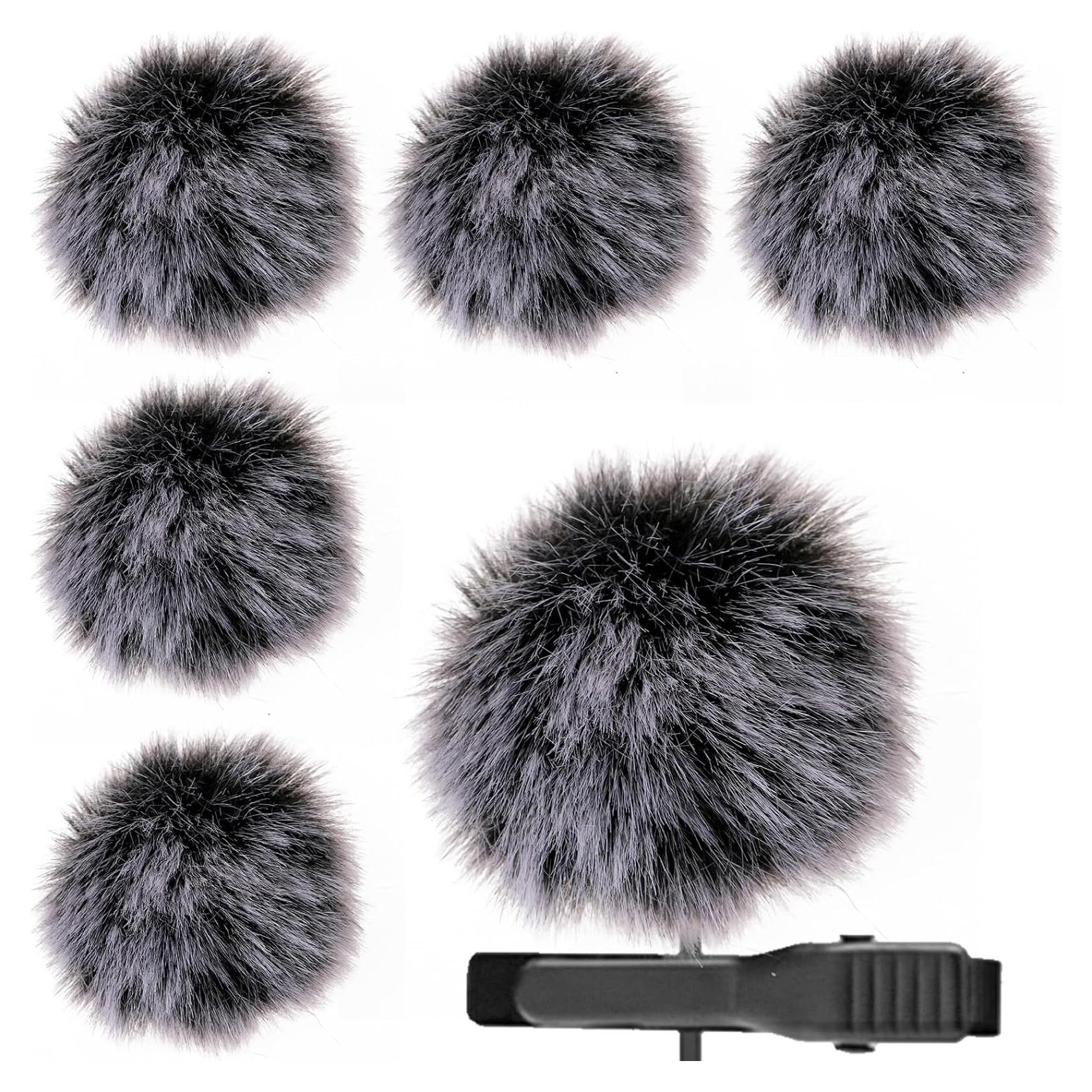 Paquete de 5 Muff de Viento para Micrófono Lavalier - Piel Sintética