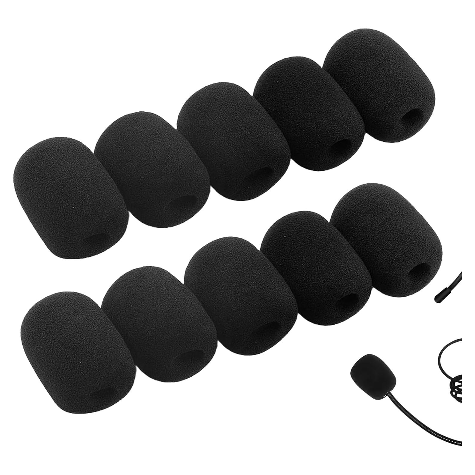 30 Filtros de Micrófono de Solapa Espuma Negra - Higiene y Calidad