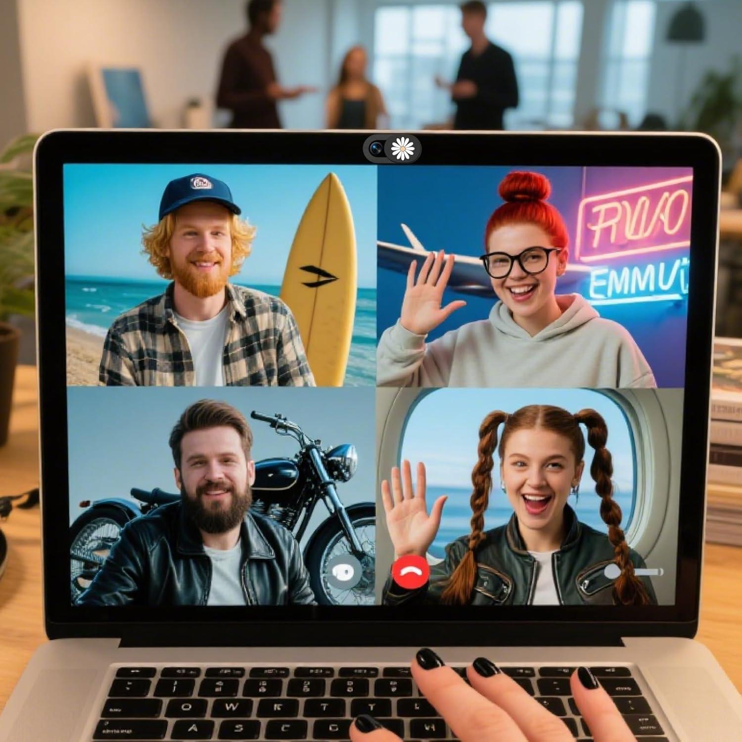 6 Piezas Cubiertas de Webcam PRESSINART Floral Privacidad