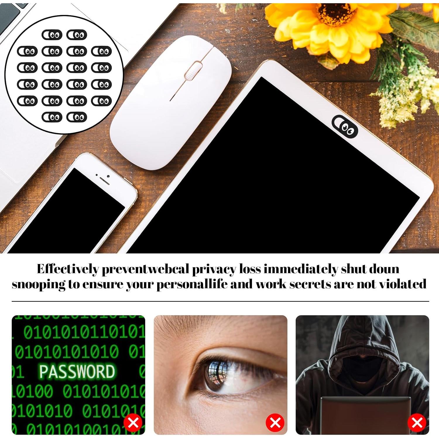 20 Cubiertas de Webcam Ultra Delgadas LXUEJIE 1.8x0.9cm