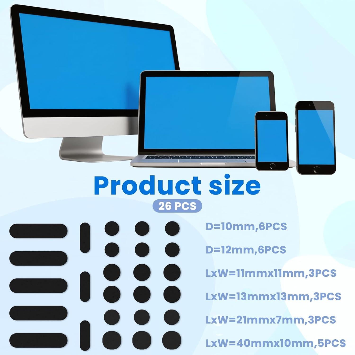 Cubiertas de Webcam QfwdfcTrenz - 26 Piezas Protección Privacidad