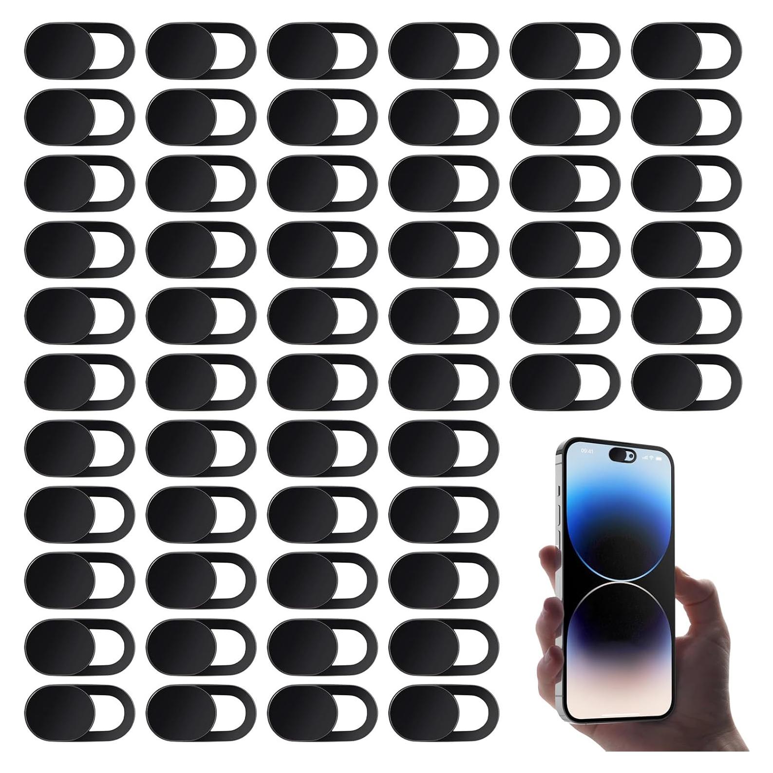 Cubierta de Webcam Classicseali 60 Pcs Ultra Fina ABS Negra