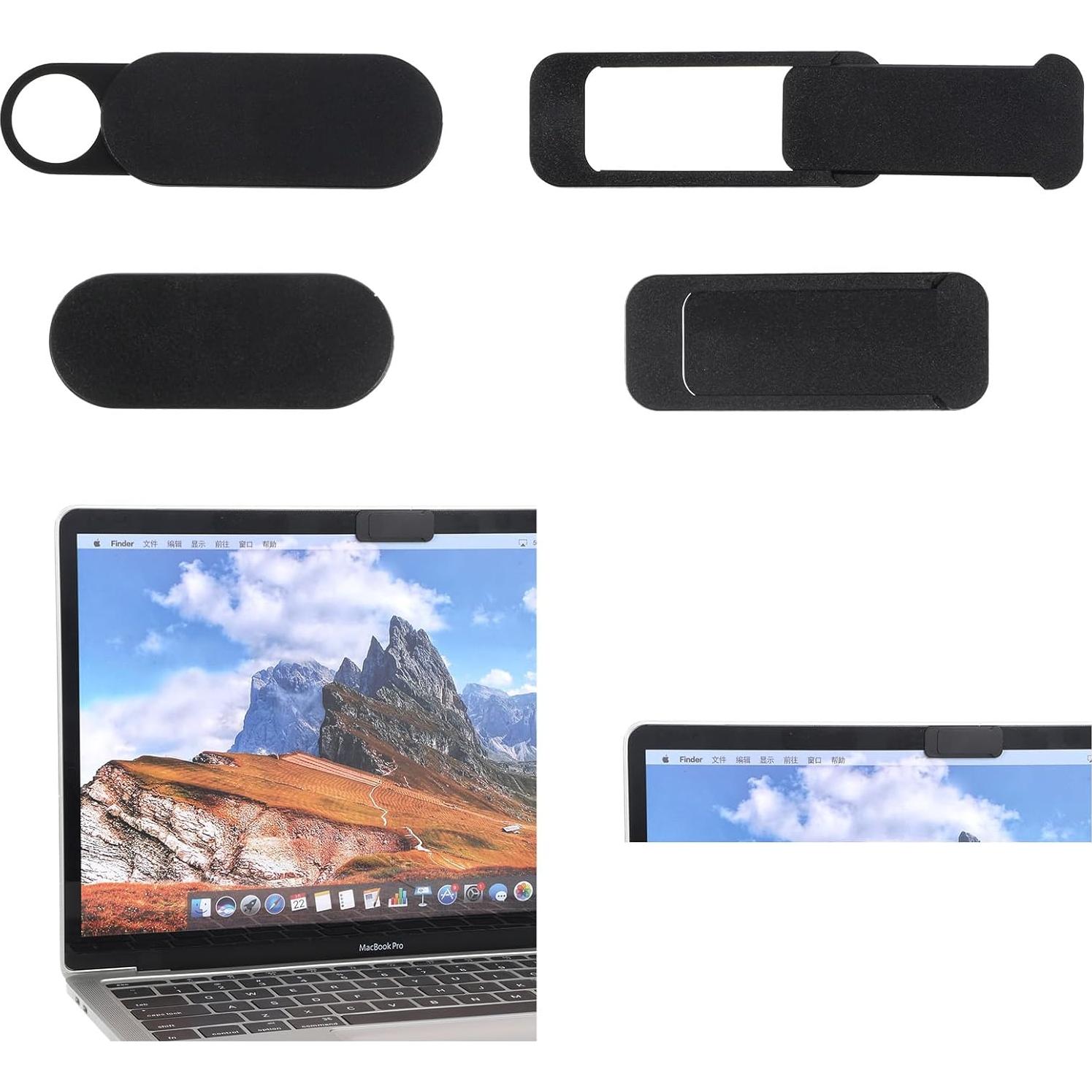 Webcam Cover, 3 Pcs Ultra Thin Laptop Camera Cover Slide Camera Blocker Slider Privacy Protector Suitable for Computer, Phones, Laptops, Tablets, Desktops, Great for Privacy (Black)