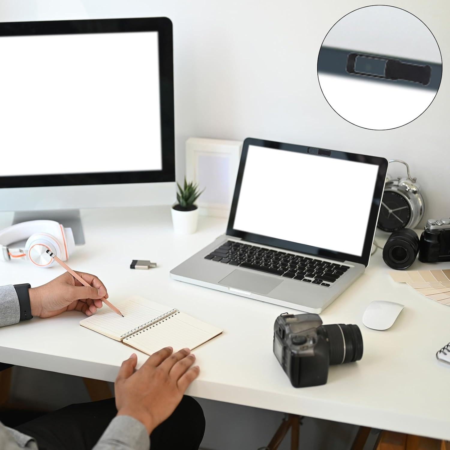 Webcam Cover, 3 Pcs Ultra Thin Laptop Camera Cover Slide Camera Blocker Slider Privacy Protector Suitable for Computer, Phones, Laptops, Tablets, Desktops, Great for Privacy (Black)