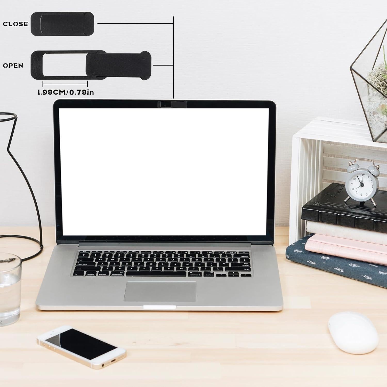 Webcam Cover, 3 Pcs Ultra Thin Laptop Camera Cover Slide Camera Blocker Slider Privacy Protector Suitable for Computer, Phones, Laptops, Tablets, Desktops, Great for Privacy (Black)