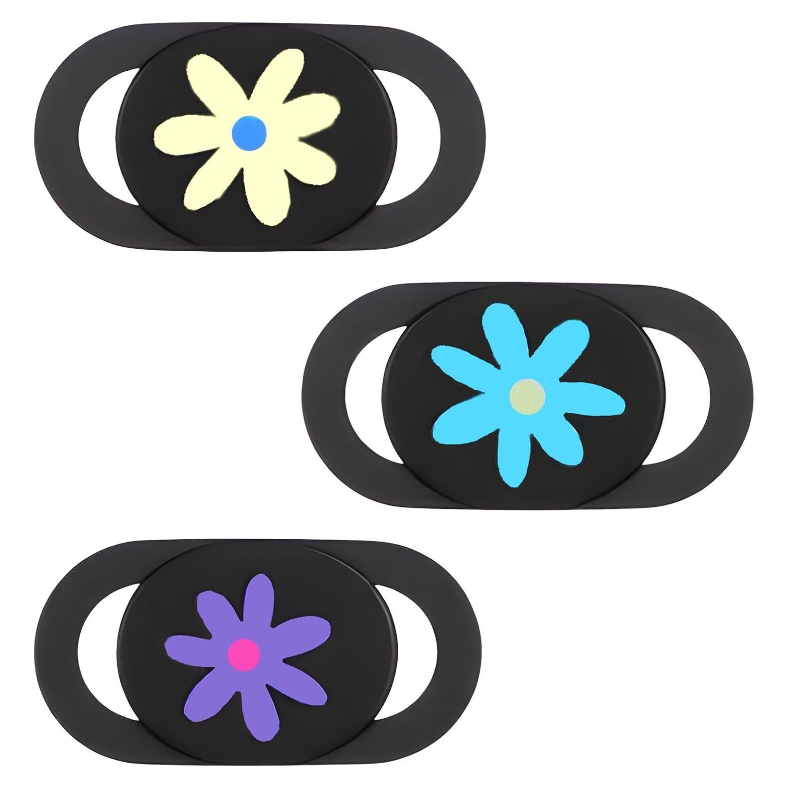 Paquete de 3 Cubiertas Deslizantes para Webcam Jxiwfvl Flores