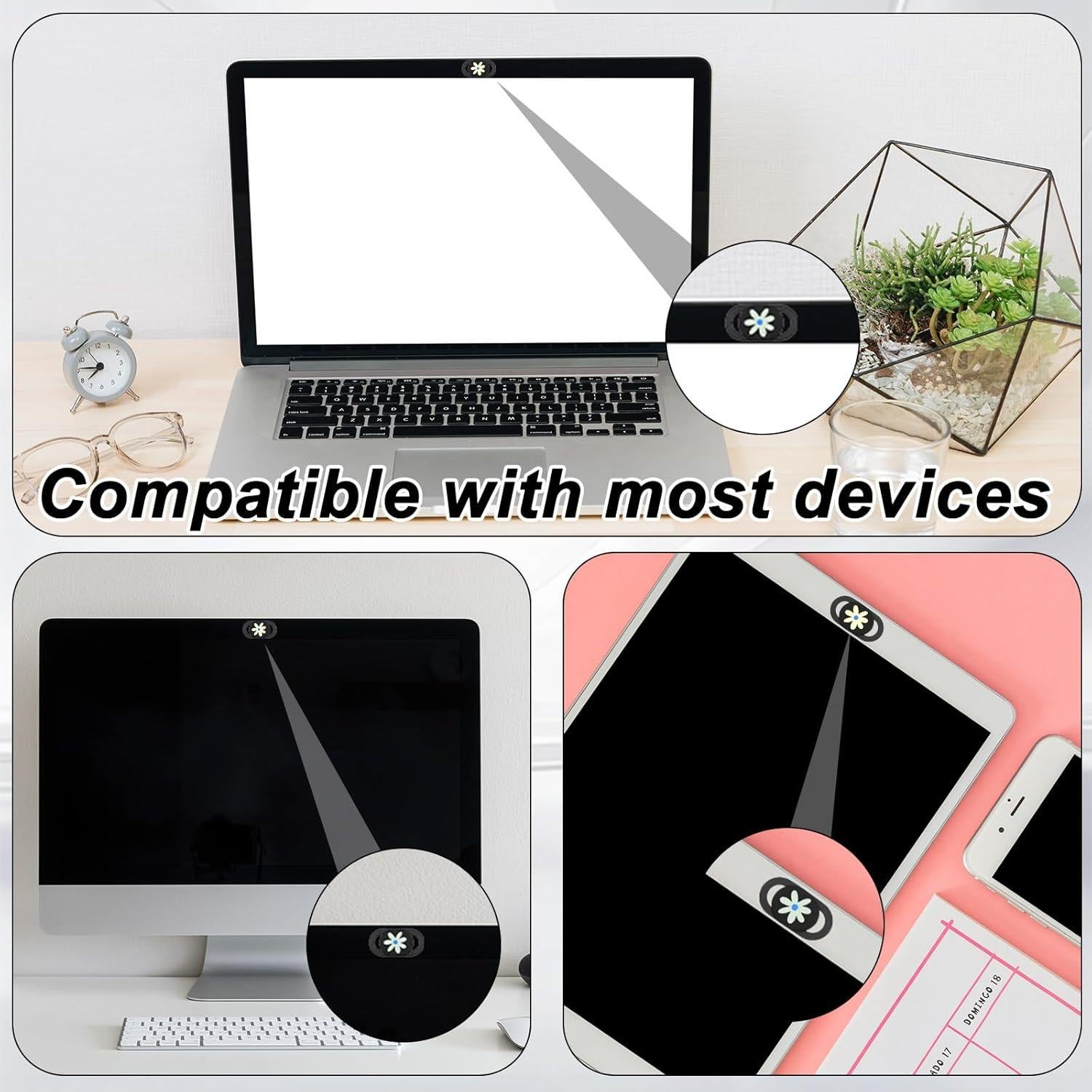 Paquete de 3 Cubiertas Deslizantes para Webcam Jxiwfvl Flores