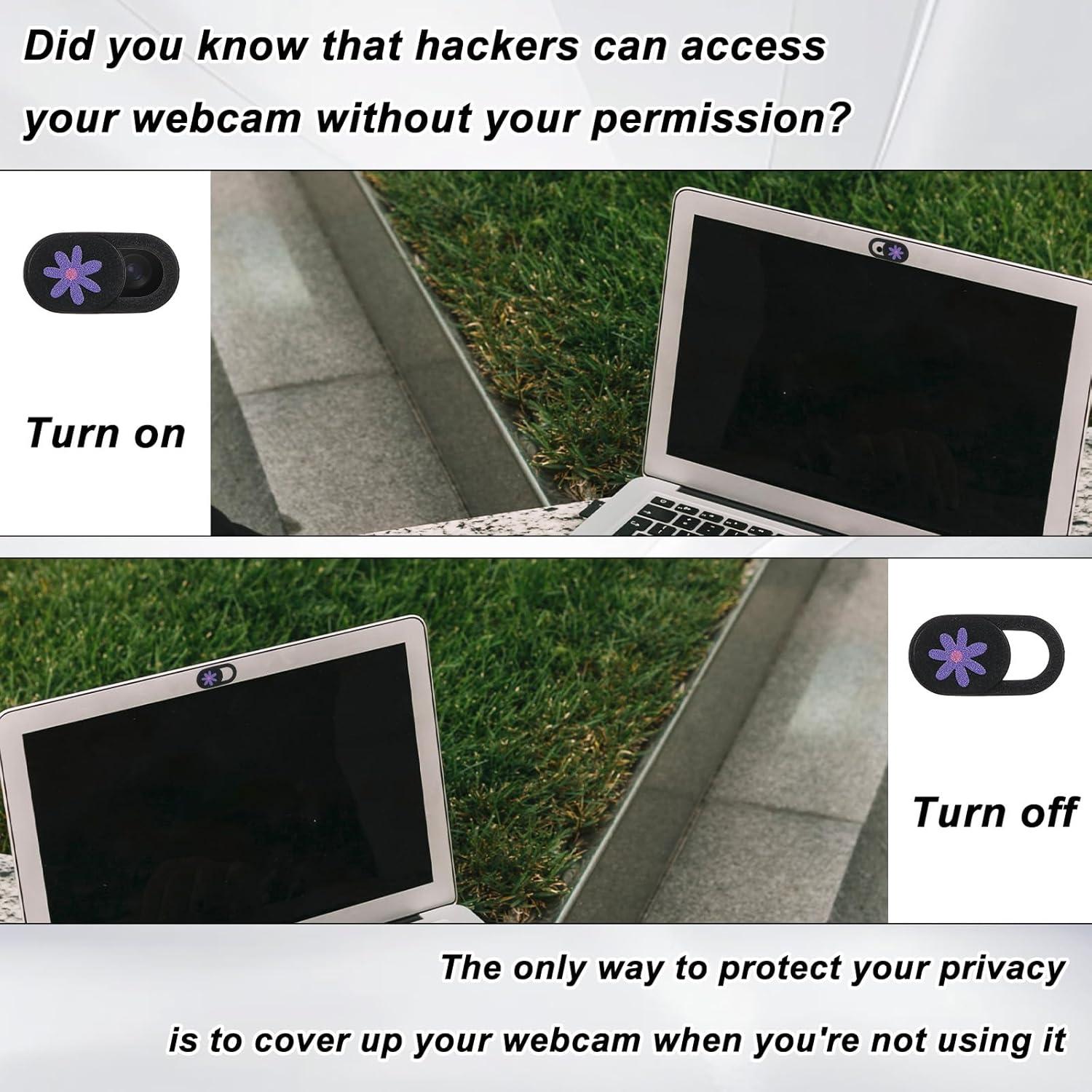 Paquete de 3 Cubiertas Deslizantes para Webcam Jxiwfvl Flores