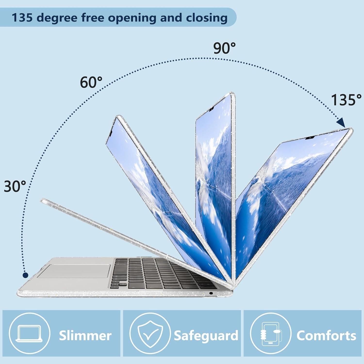 Funda MecBevia para MacBook Air 13.6" M4/M3/M2 - Transparente